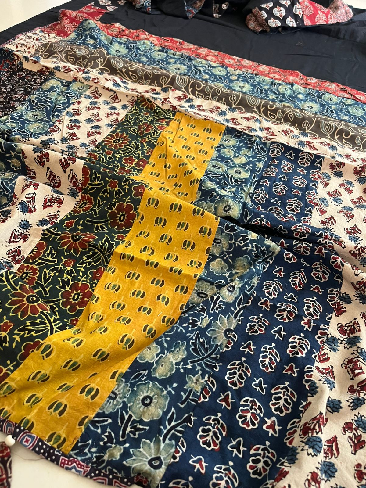 Pure Cotton Saree with Ajrakh  work