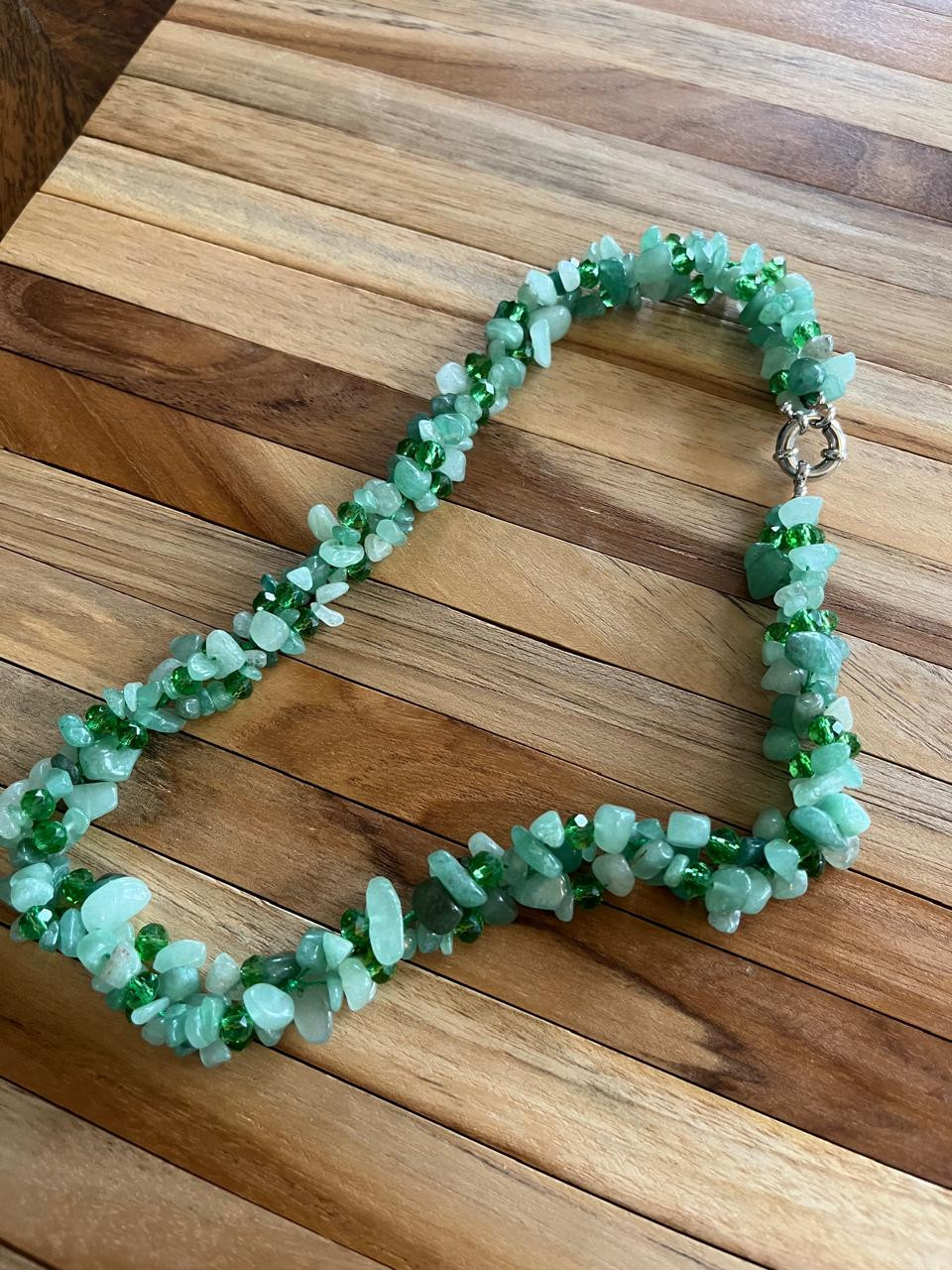 Semi Precious and natural stones Neckpiece - Ocean Green