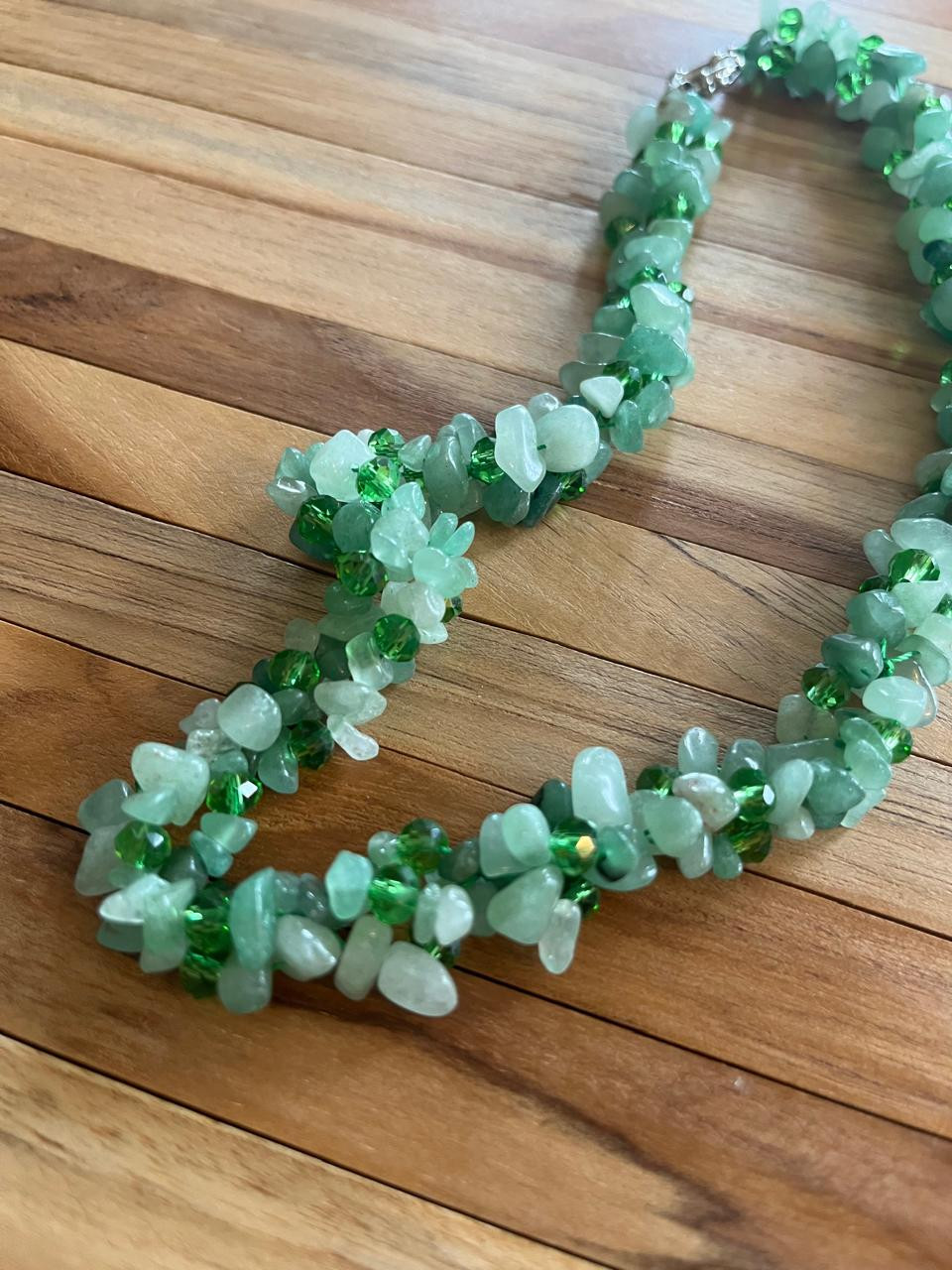 Semi Precious and natural stones Neckpiece - Ocean Green