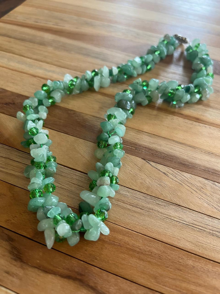 Image of Semi Precious and natural stones Neckpiece - Ocean Green