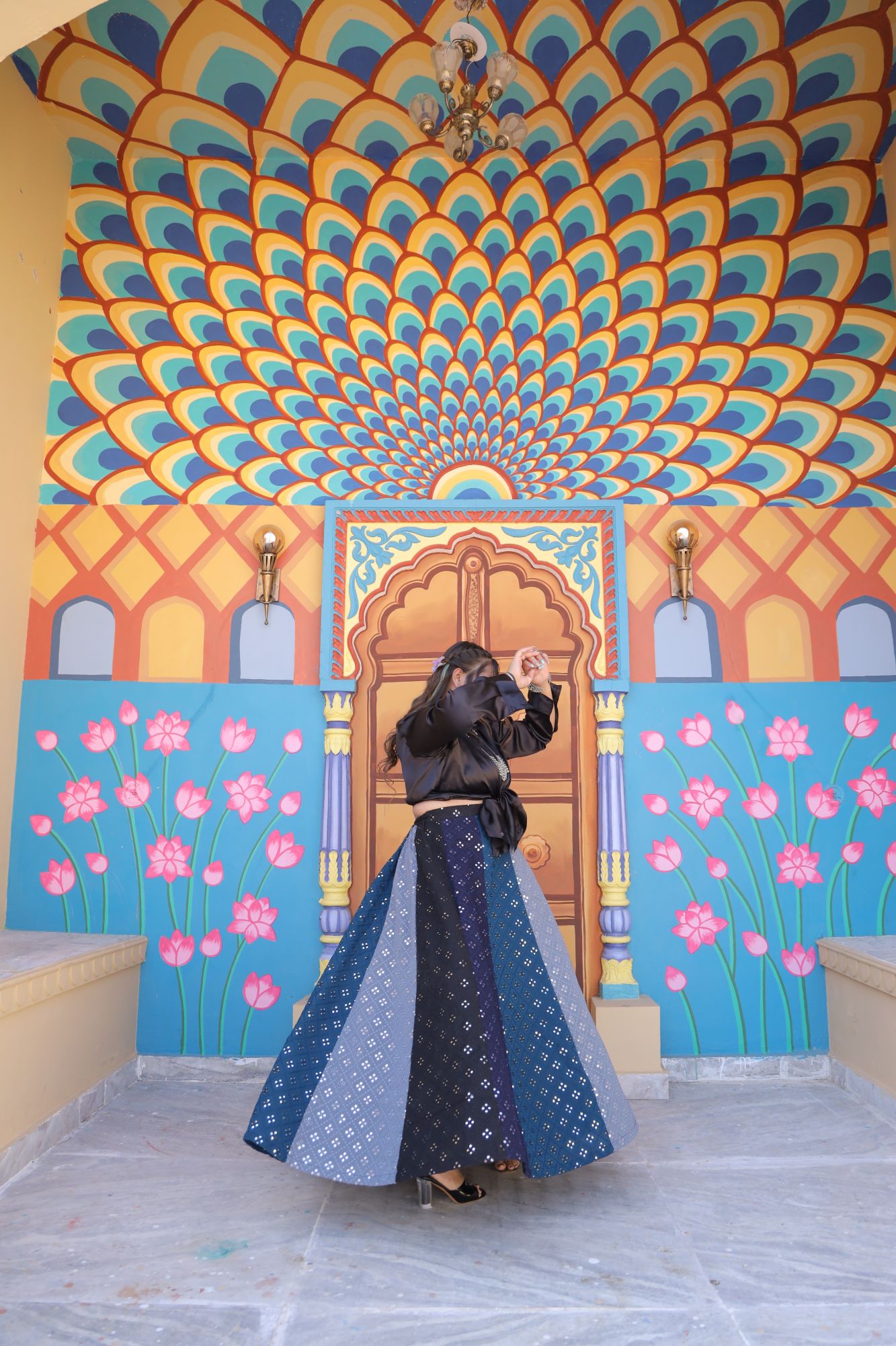 Dark Colourful lehenga set