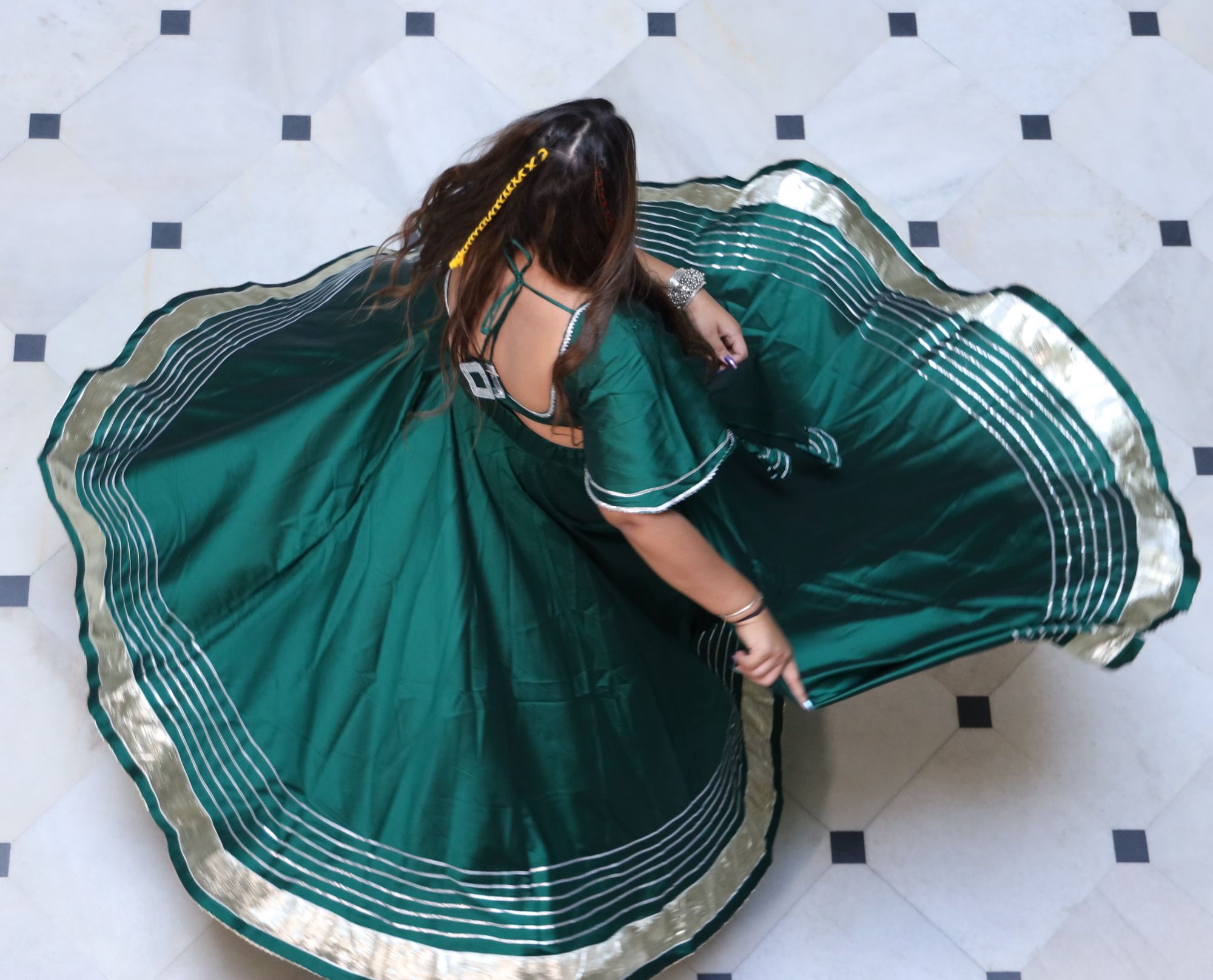 Bottle Green Lehenga Set
