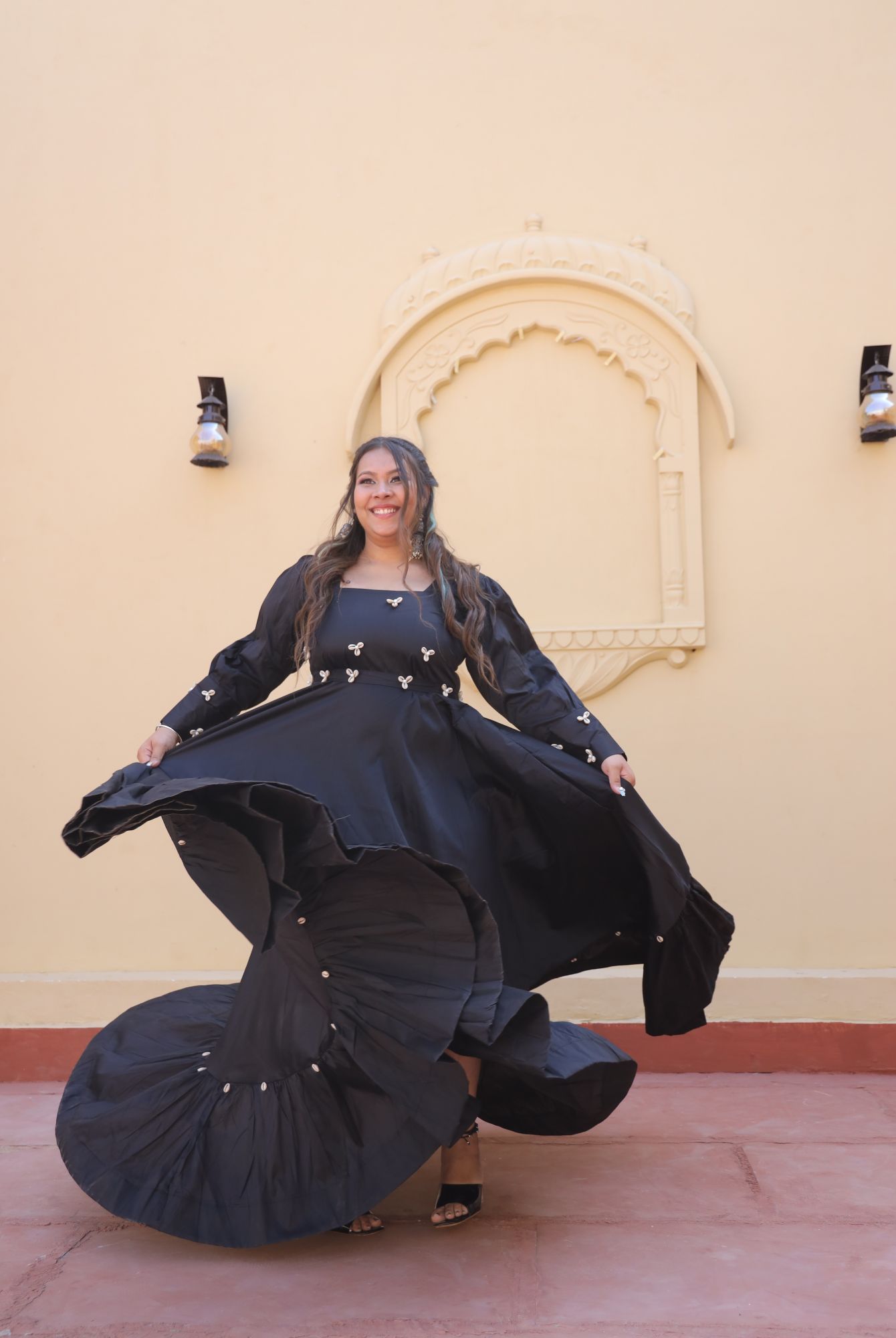 Black Kaudi Silk Dress