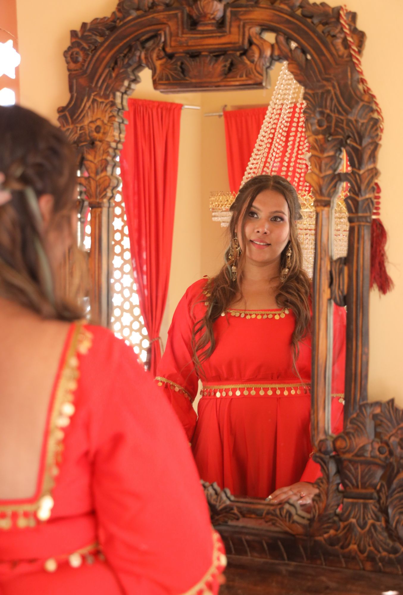 Red Love Coin Silk Dress