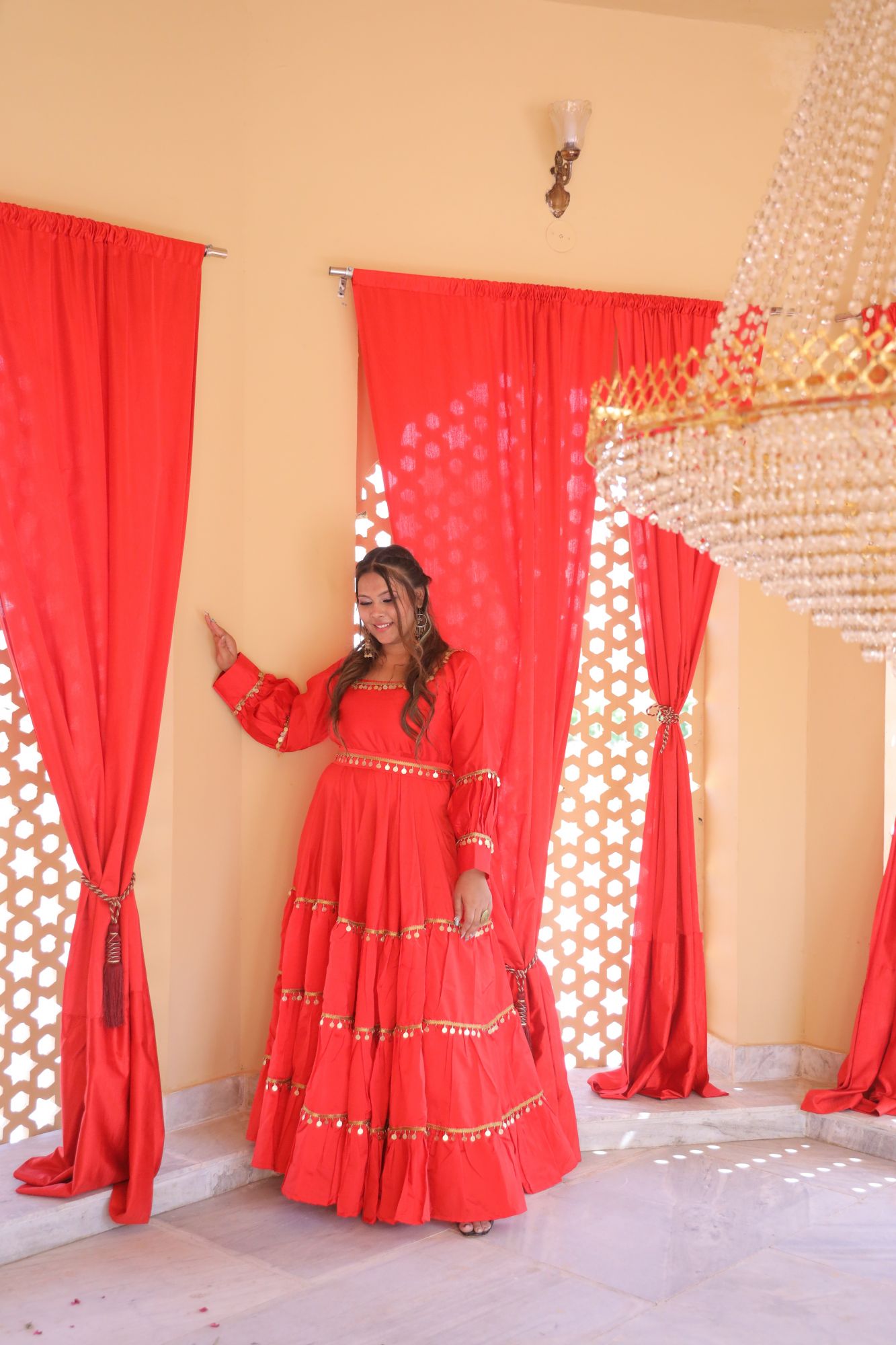 Red Love Coin Silk Dress