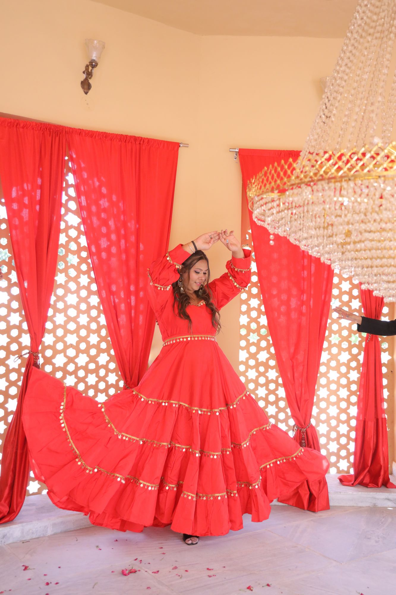 Red Love Coin Silk Dress