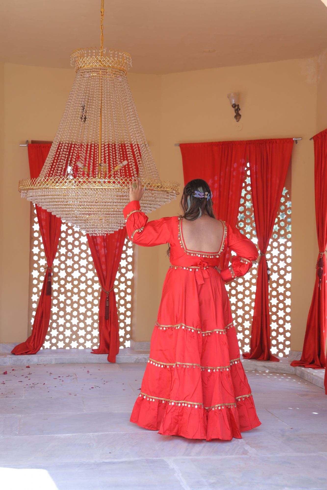 Red Love Coin Silk Dress