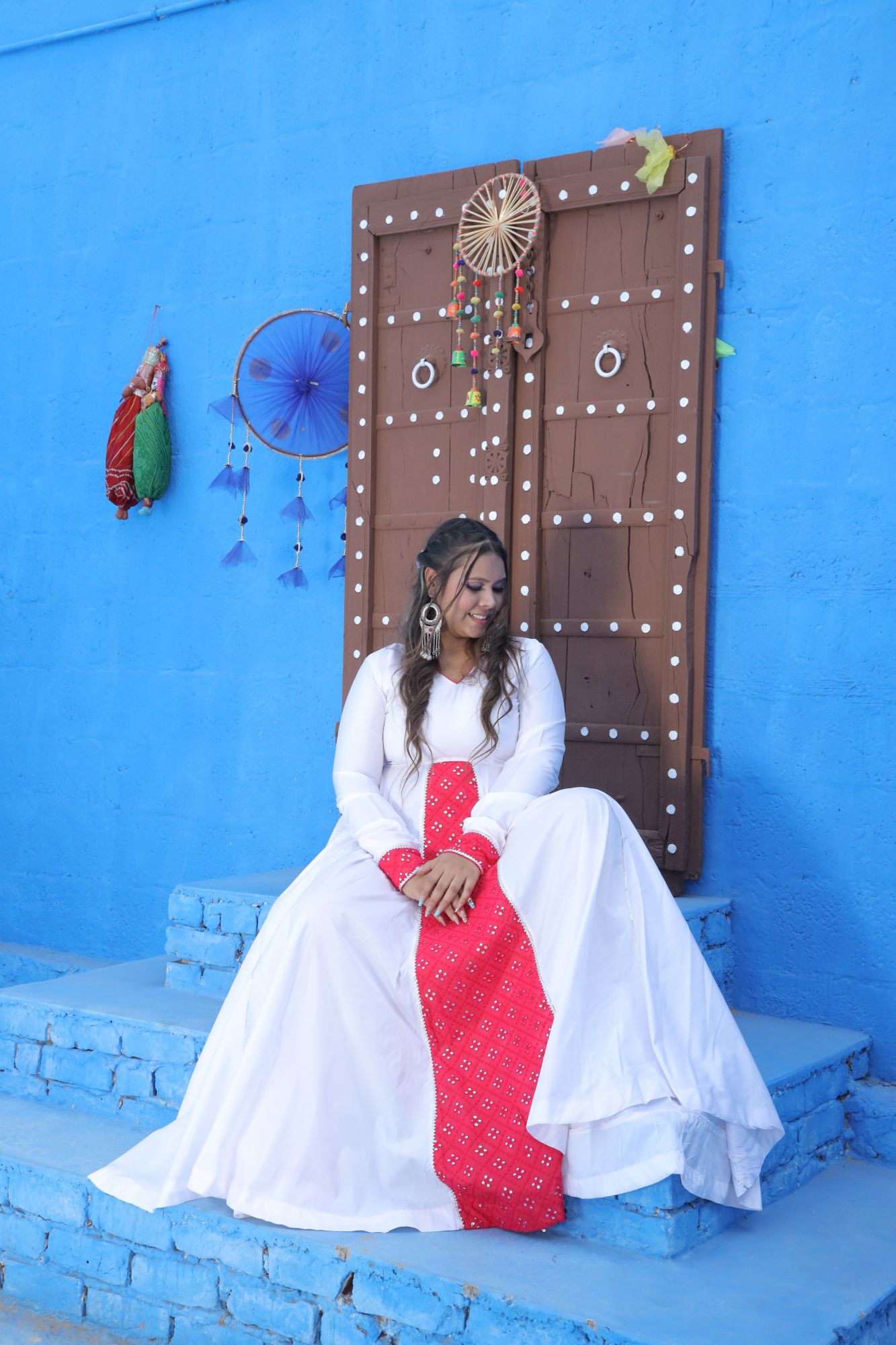 White and Pink Silk Dress