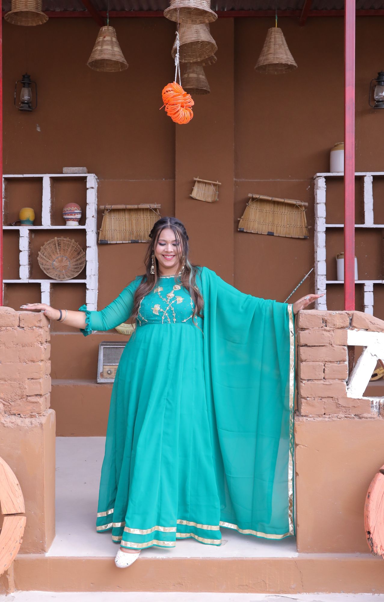 Falak Handwork Anarkali Set