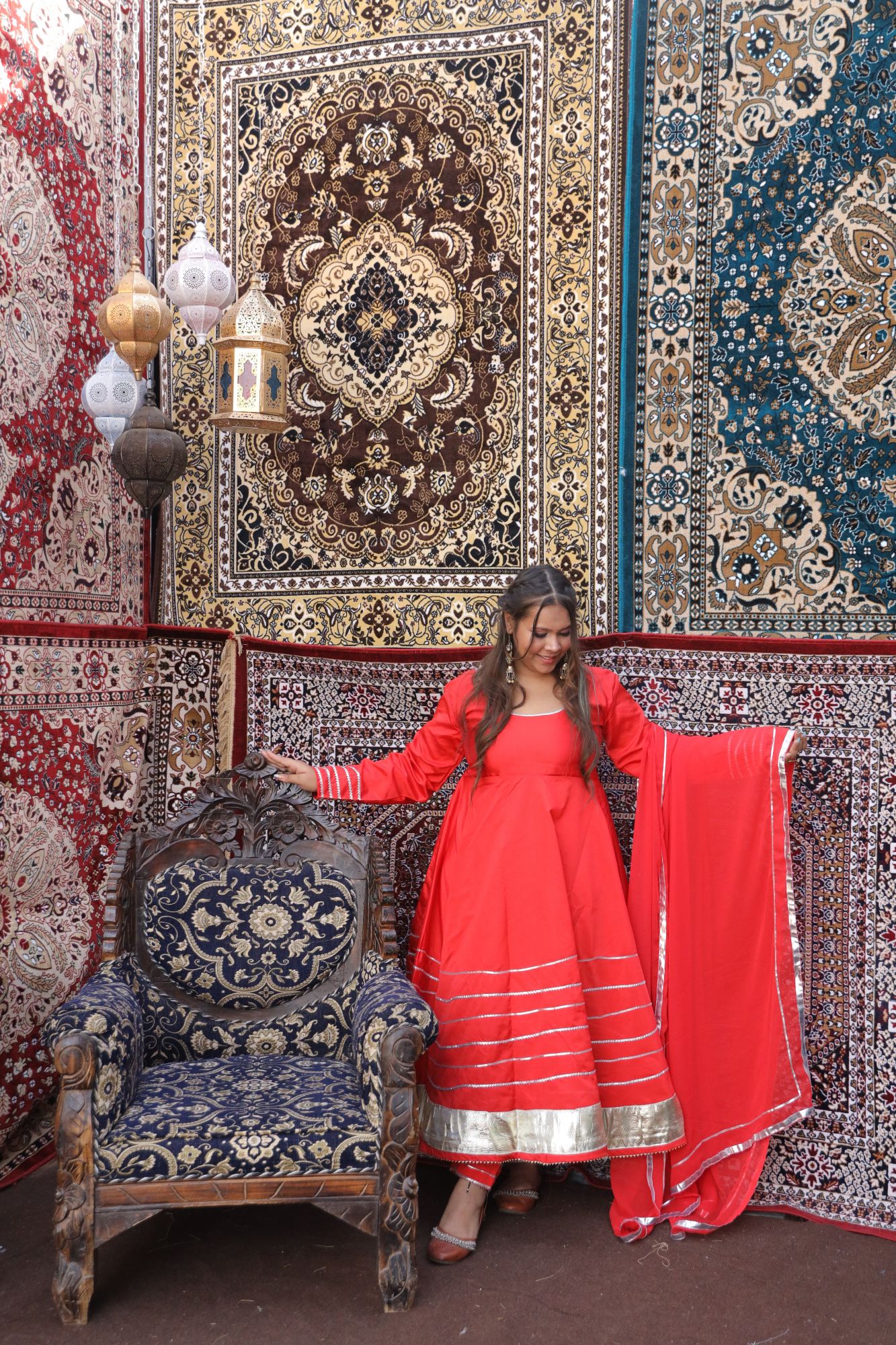 Red Love Anarkali Suit Set