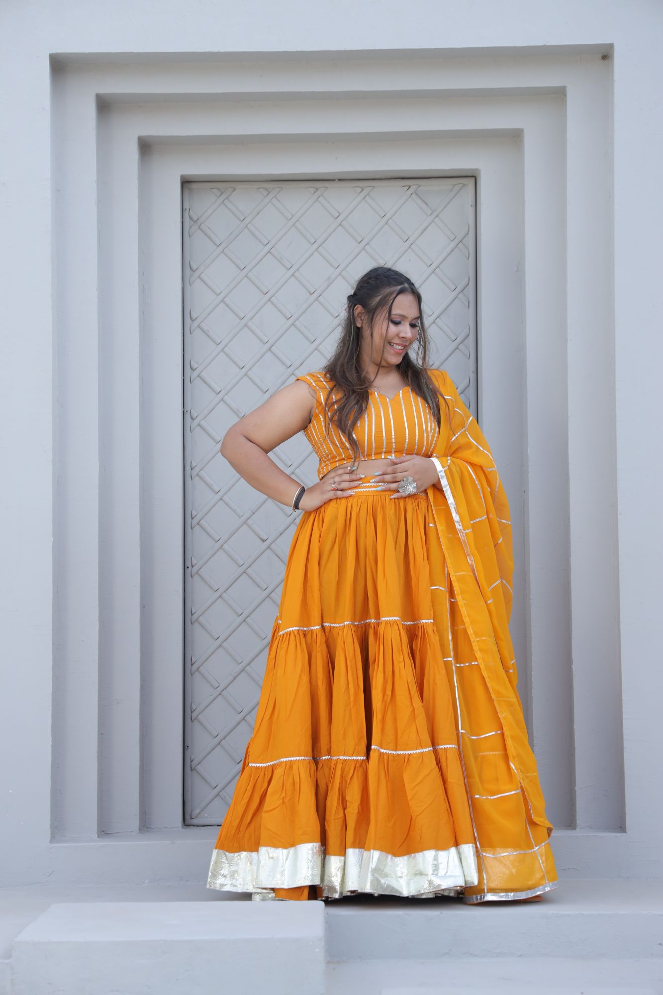 Mustard gota Lehenga Set