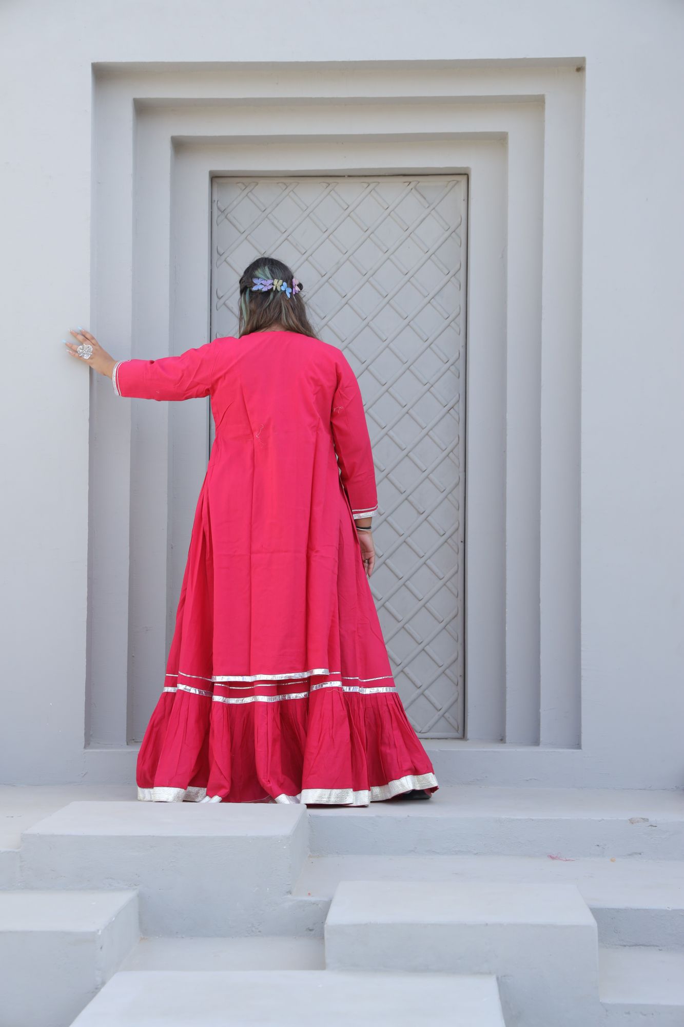 Rani pink lehenga set with Jacket