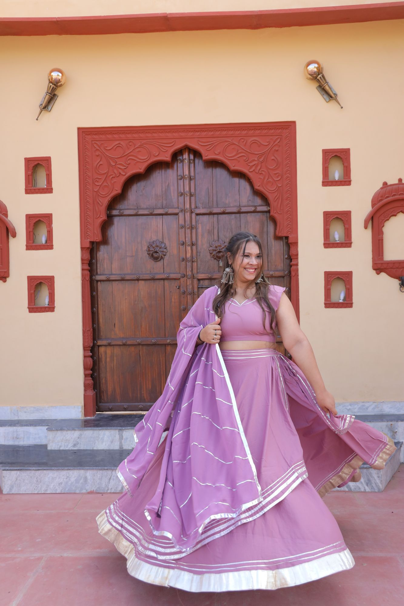 Onion Pink Lehenga Set With Jacket