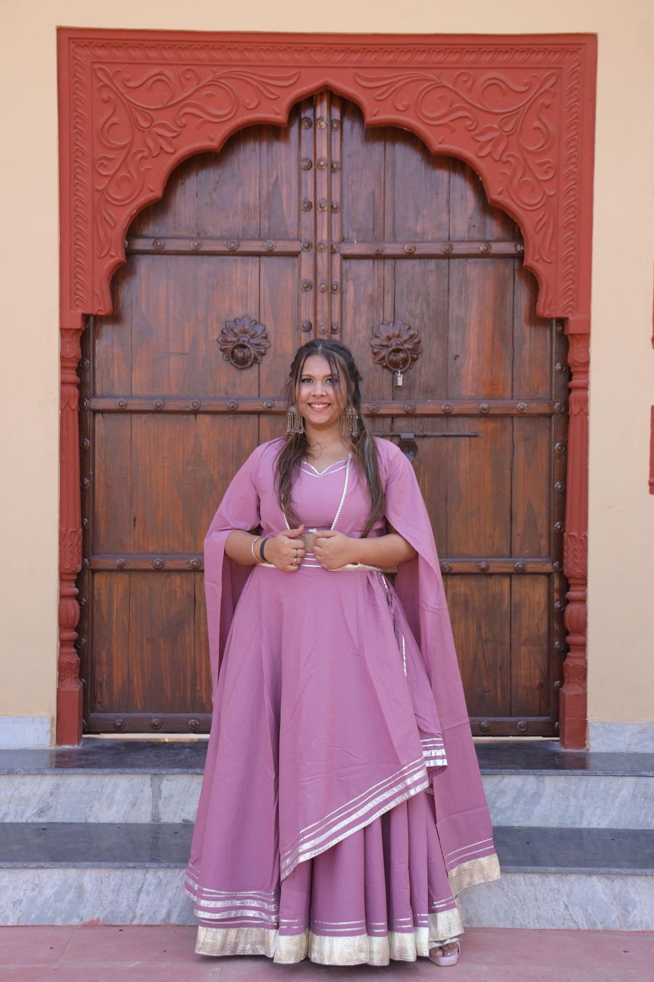 Onion Pink Lehenga Set With Jacket
