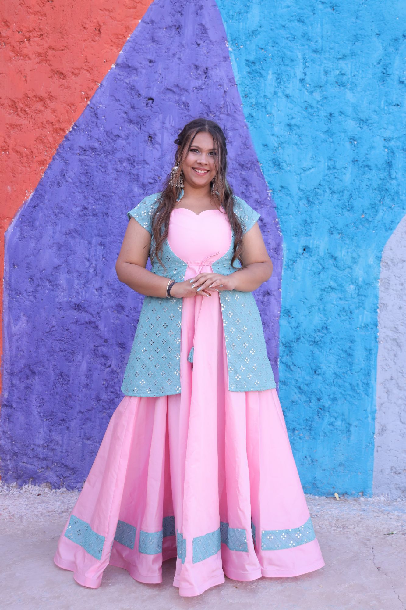Pretty Pink Silk Dress With Jacket