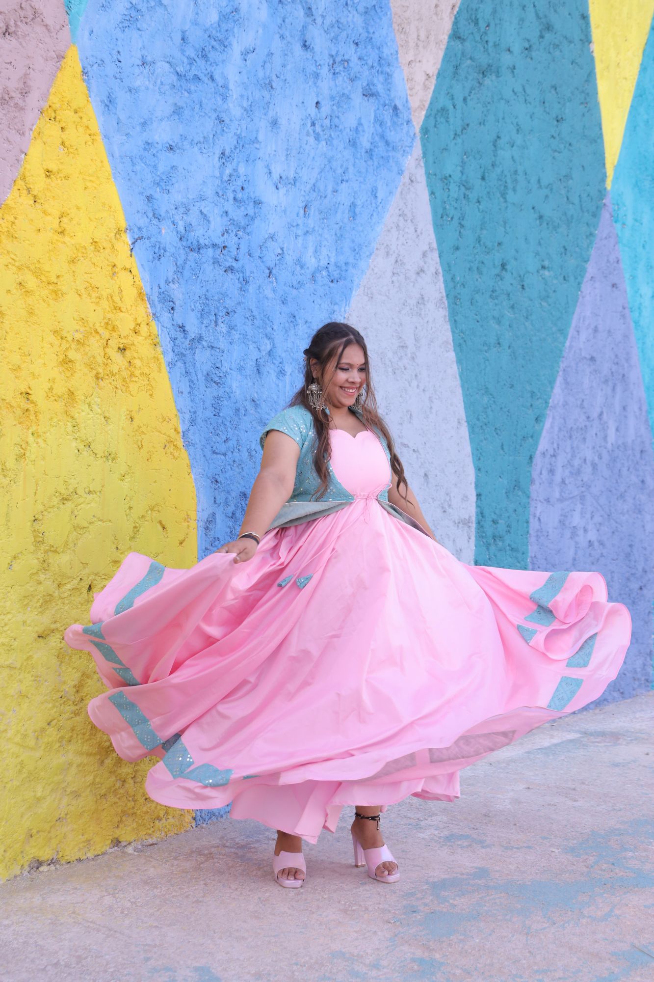 Pretty Pink Silk Dress With Jacket