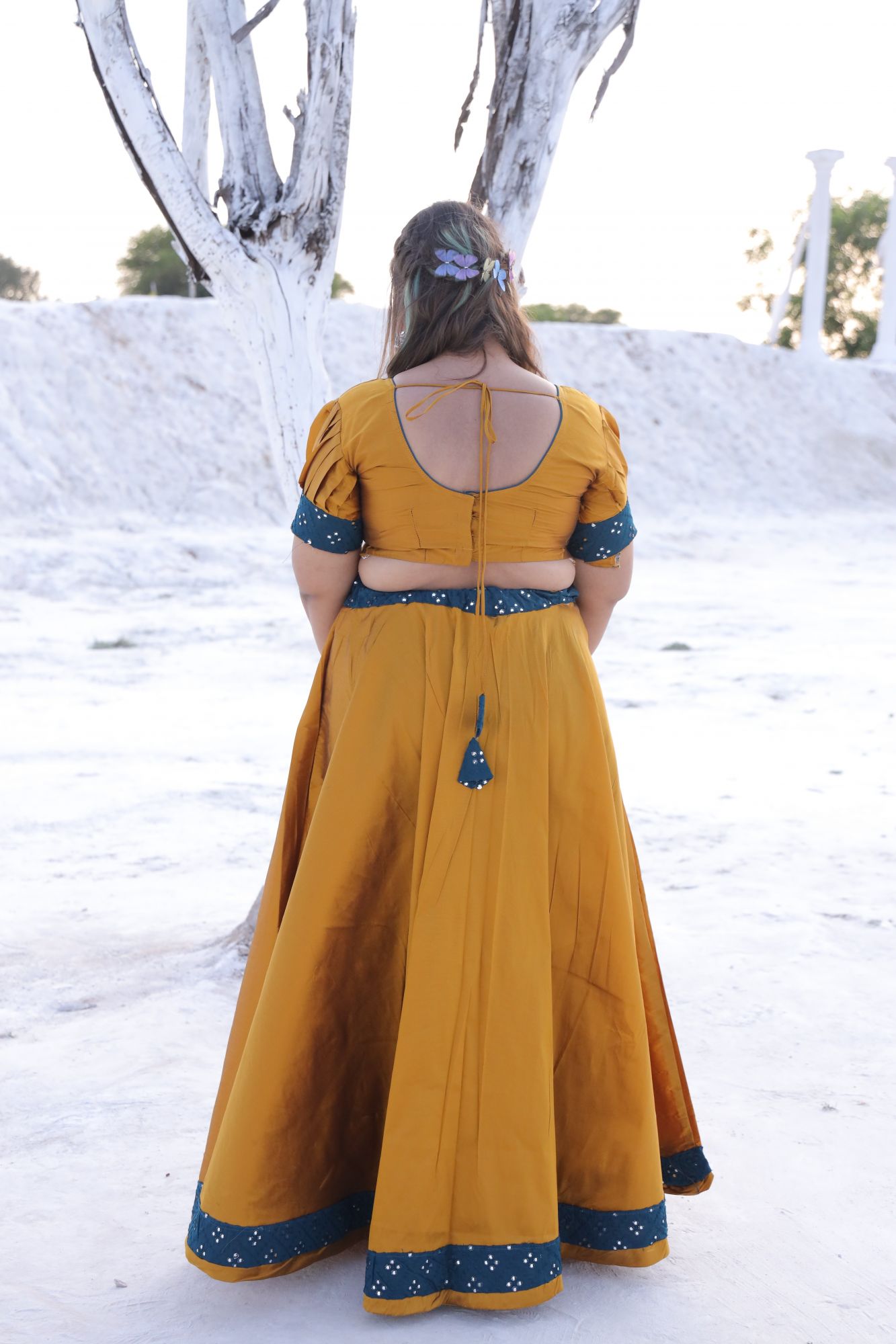 Mustard Silk Lehenga Set