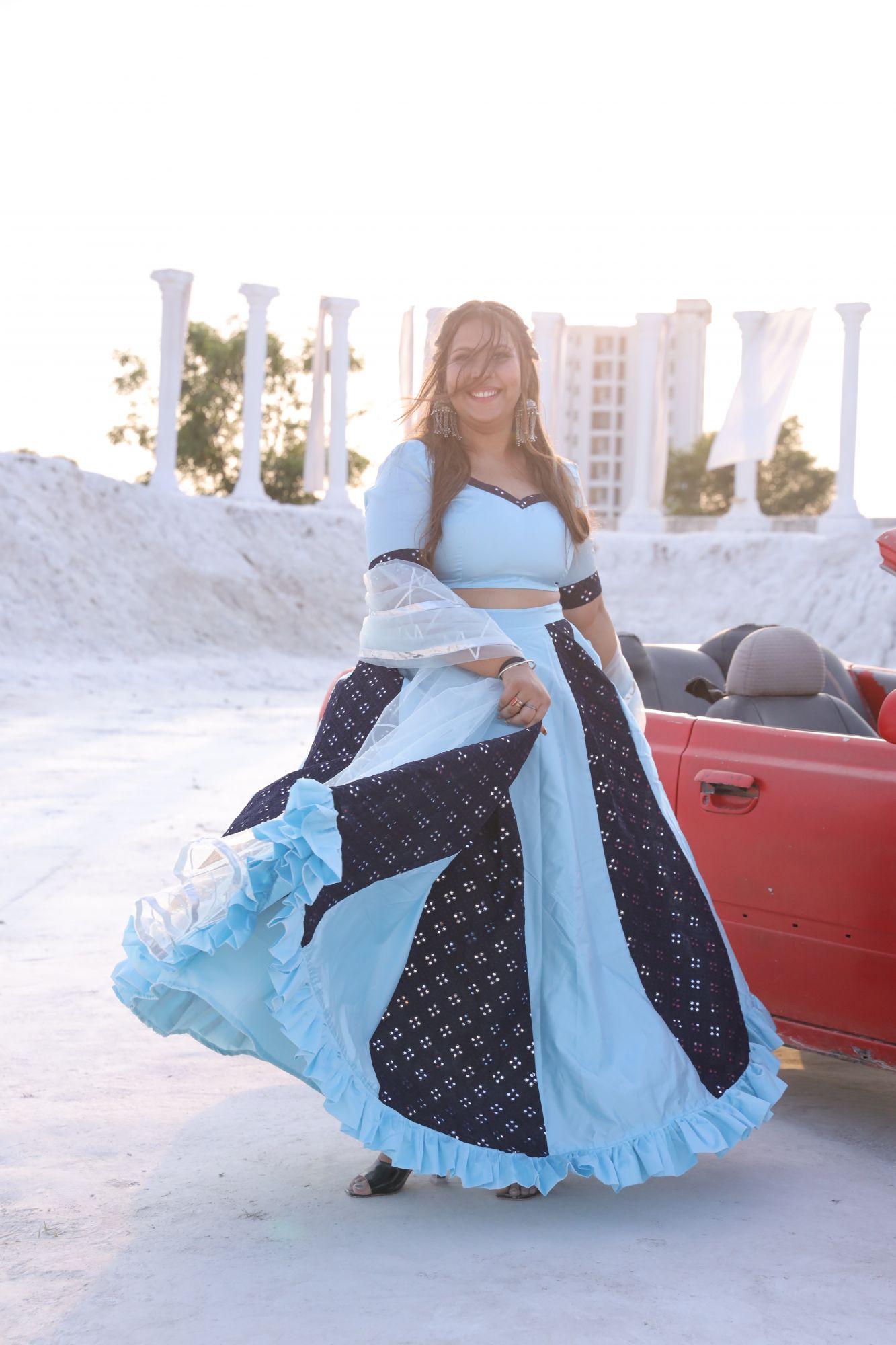 Shades Of Blue Lehenga Set