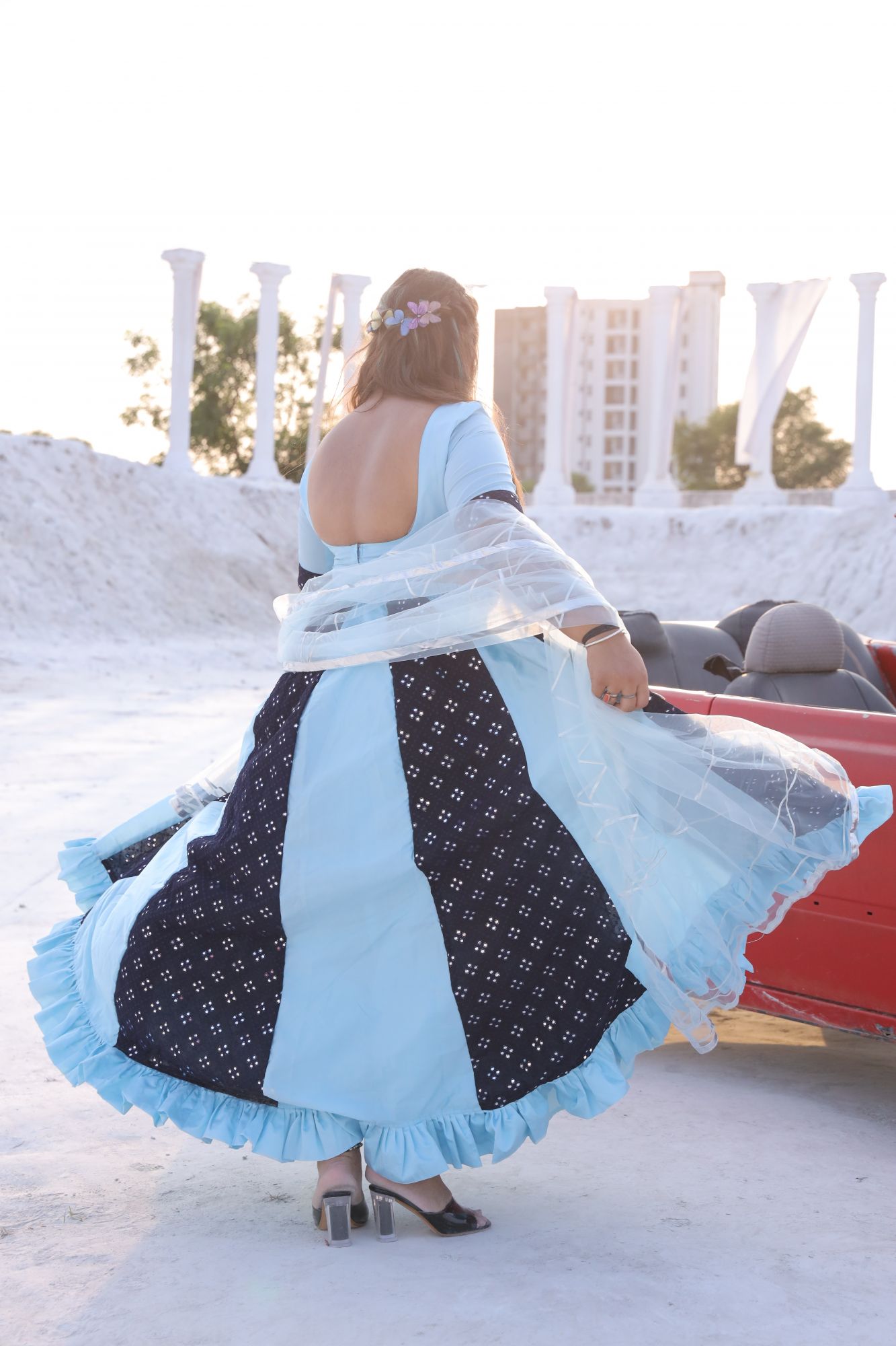 Shades Of Blue Lehenga Set