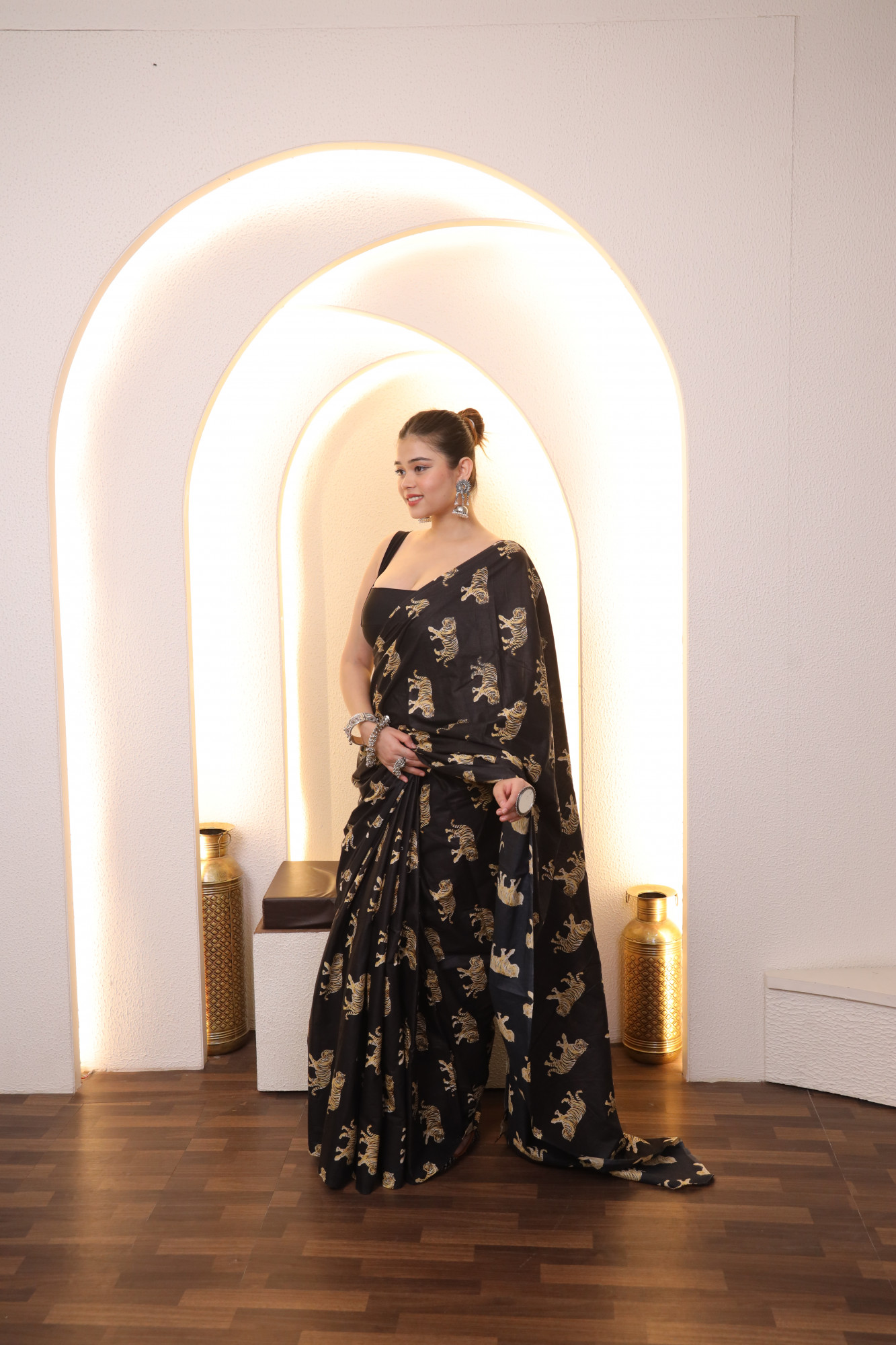 Black Tiger Cotton saree