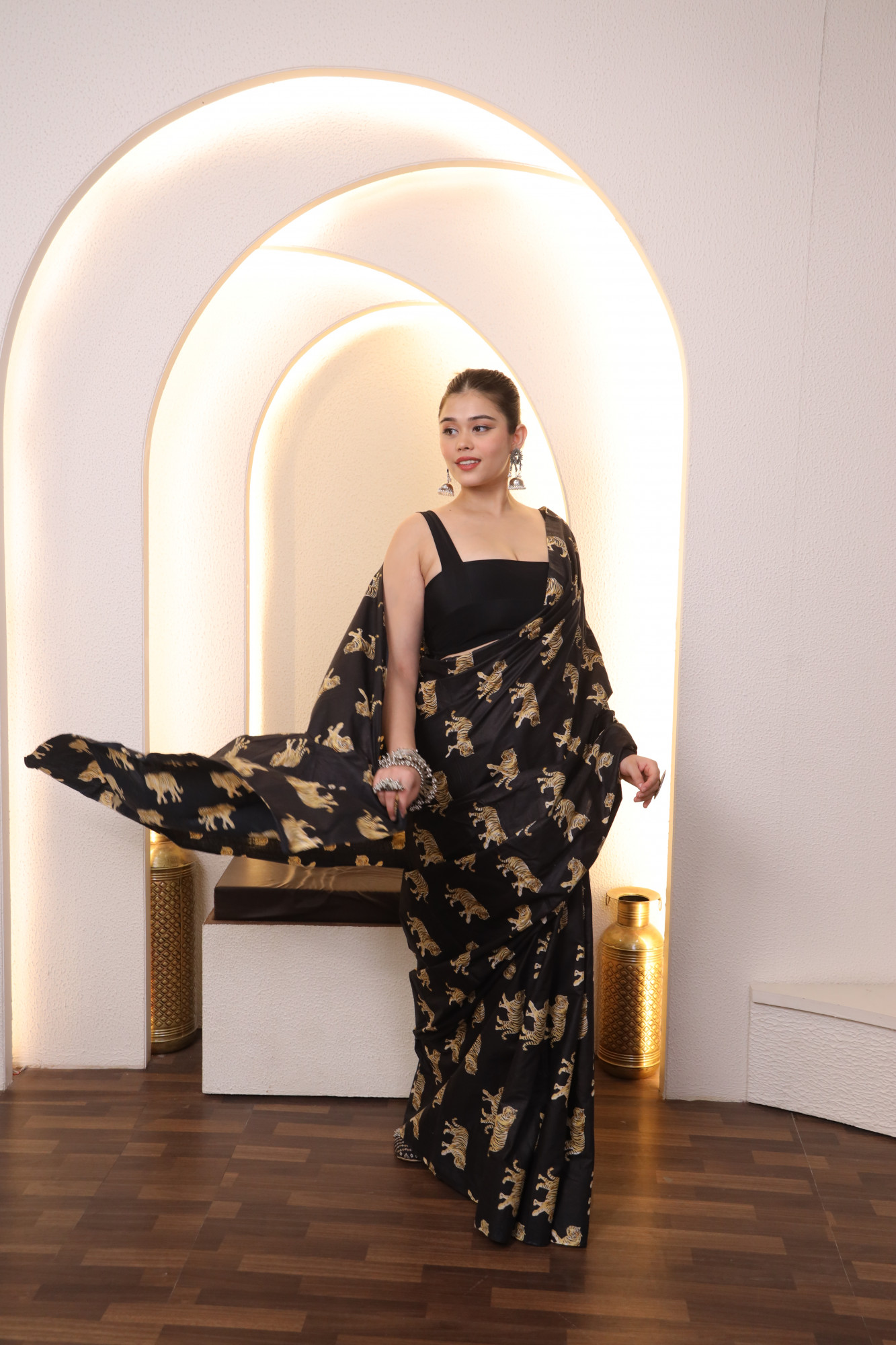 Black Tiger Cotton saree