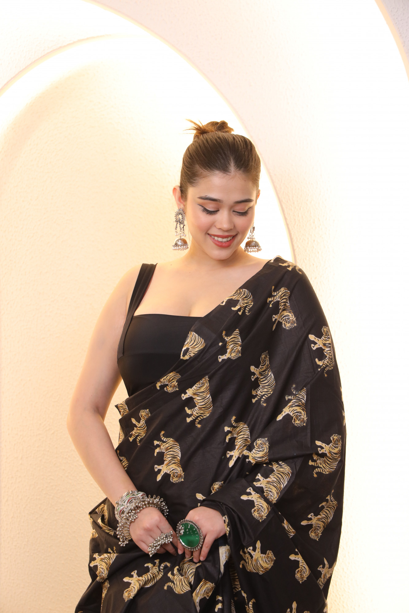 Black Tiger Cotton saree