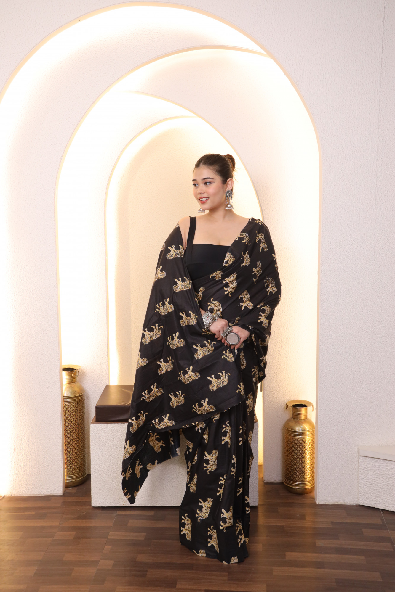 Black Tiger Cotton saree