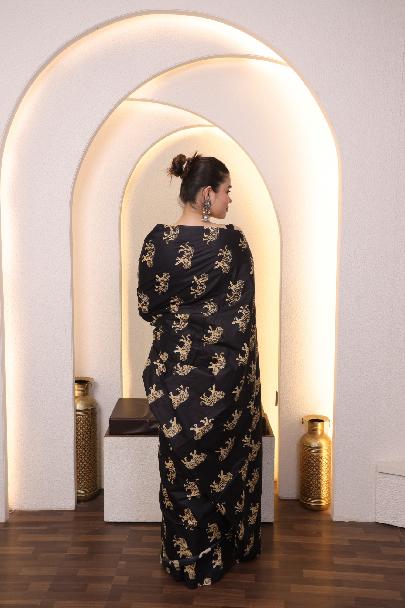 Black Tiger Cotton saree