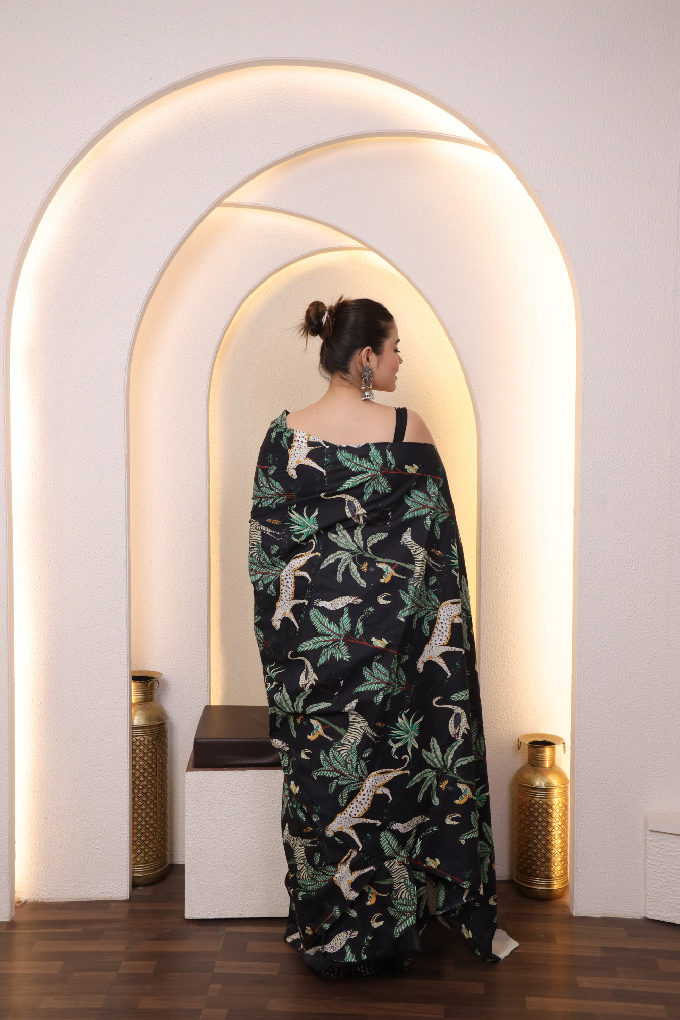 Black Jungle Cotton saree