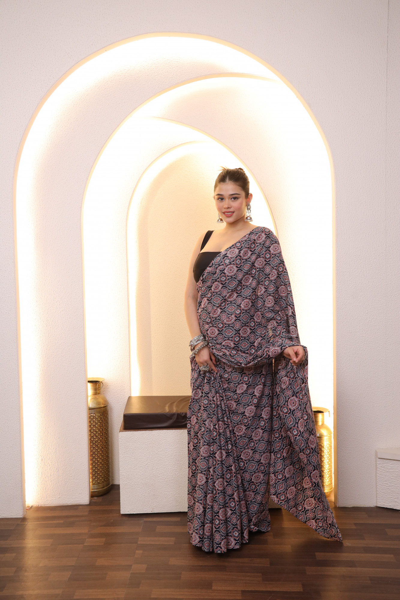 Maharani Black Cotton saree