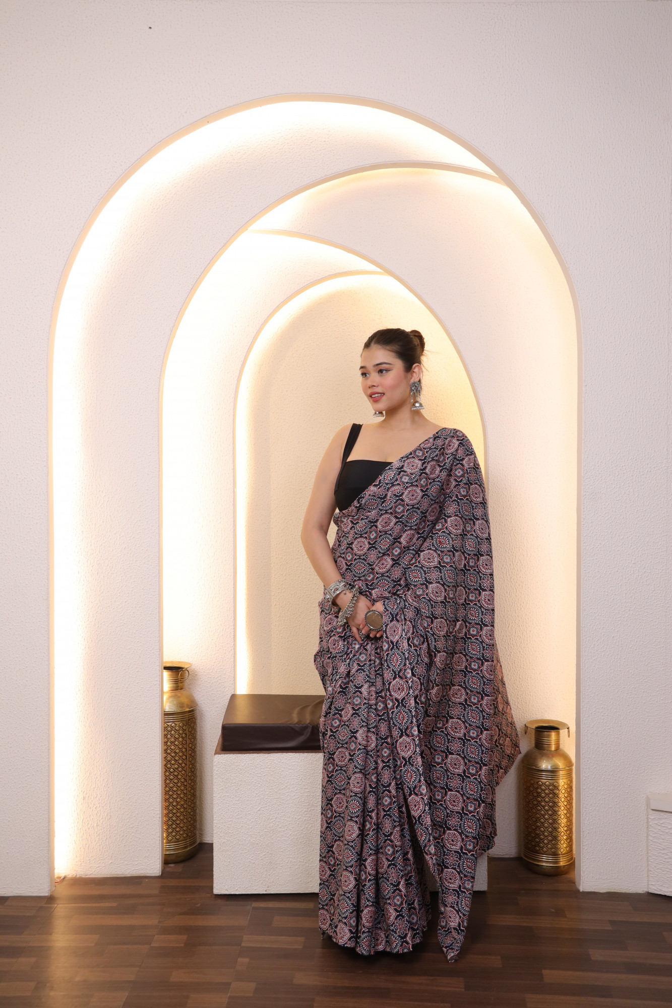 Maharani Black Cotton saree