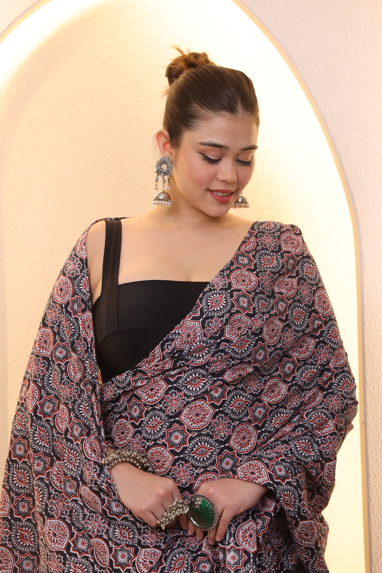 Maharani Black Cotton saree