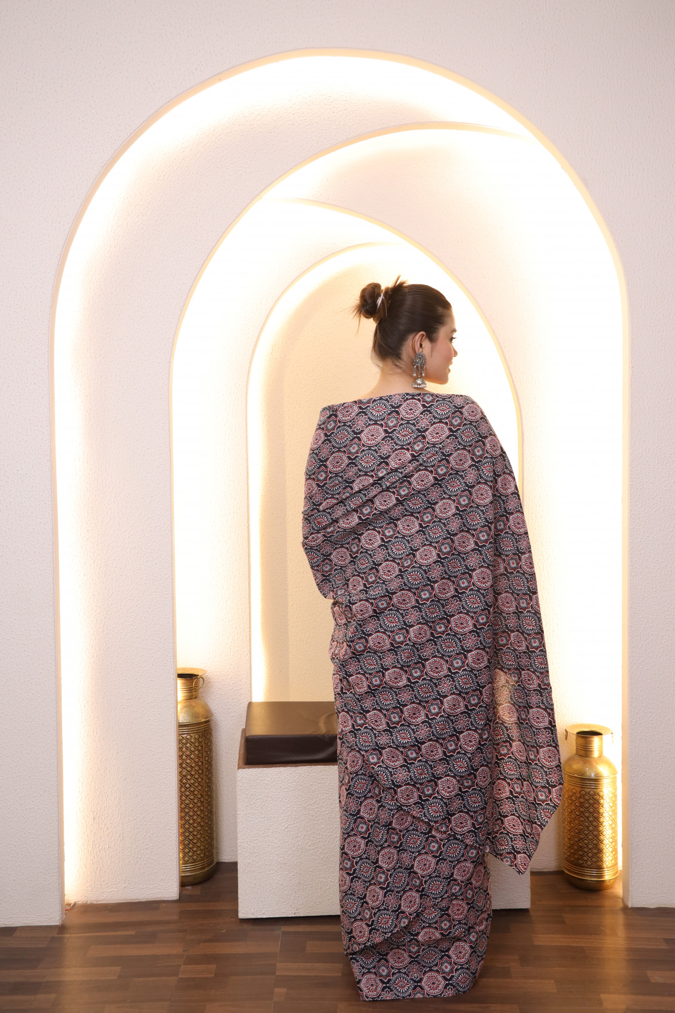 Maharani Black Cotton saree