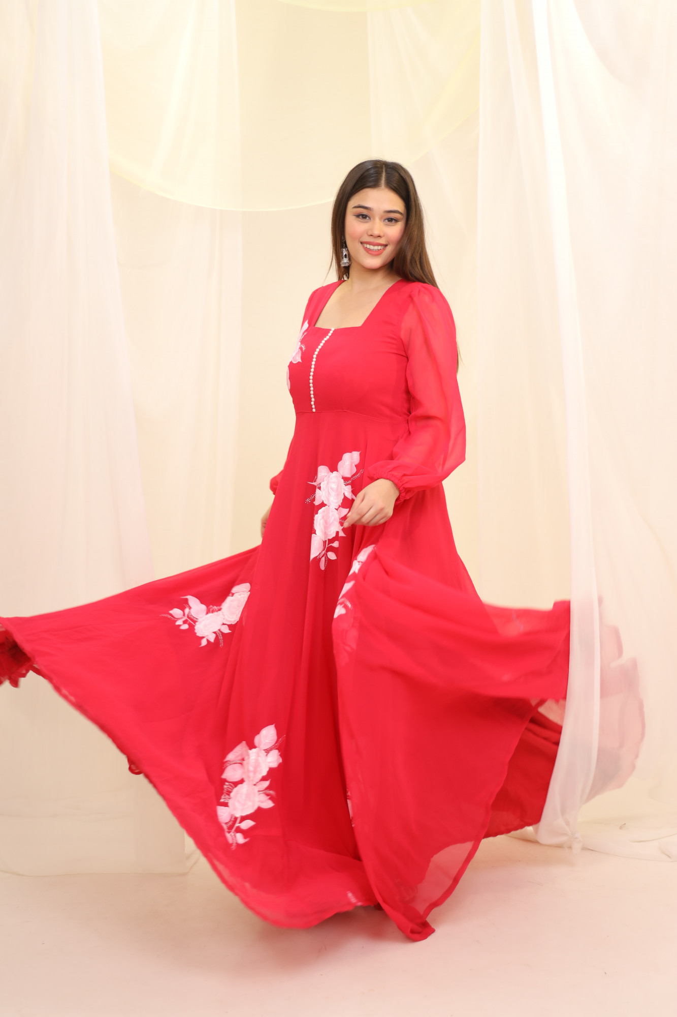 Pink Hand Painted Gown