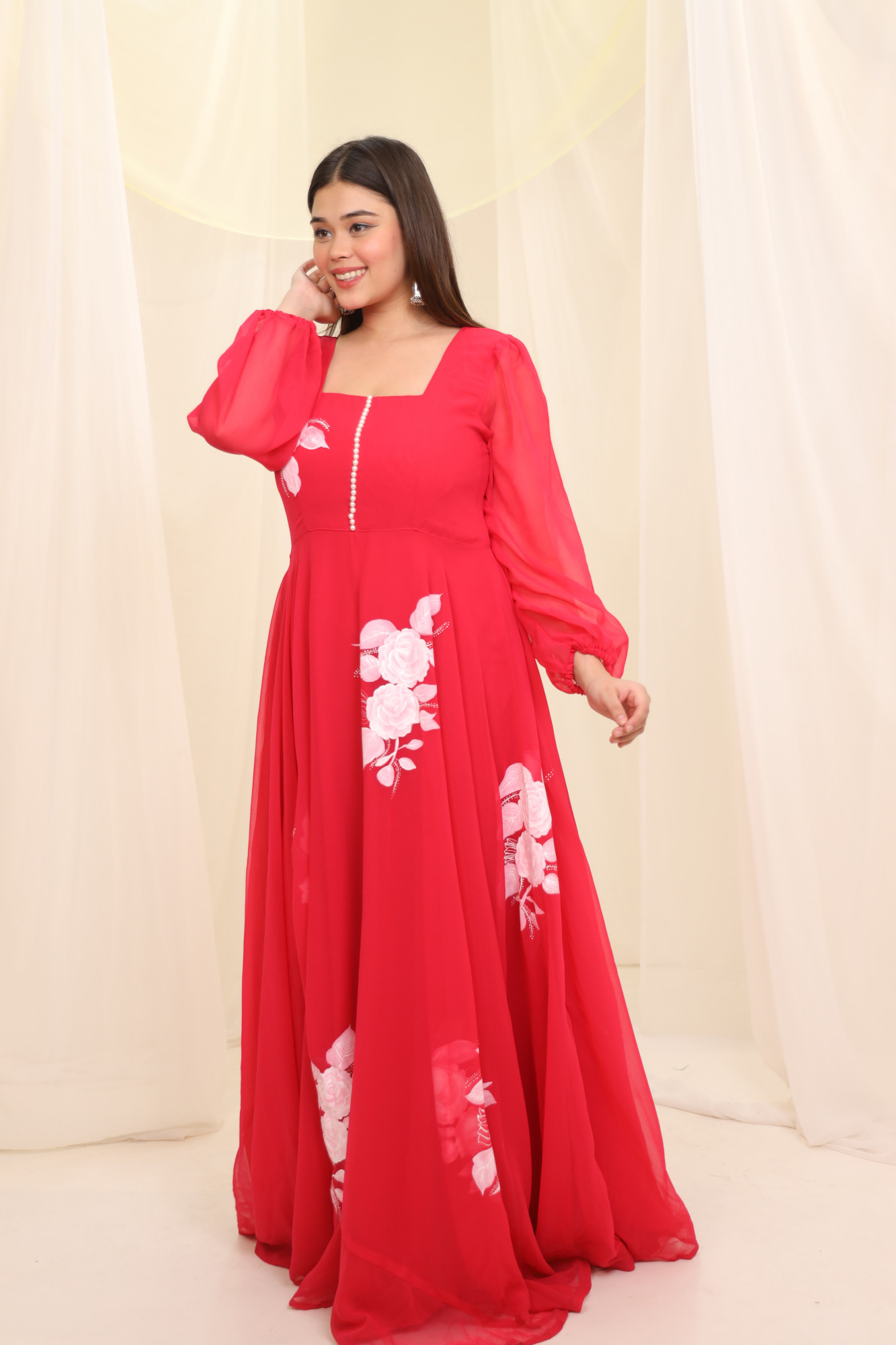 Pink Hand Painted Gown