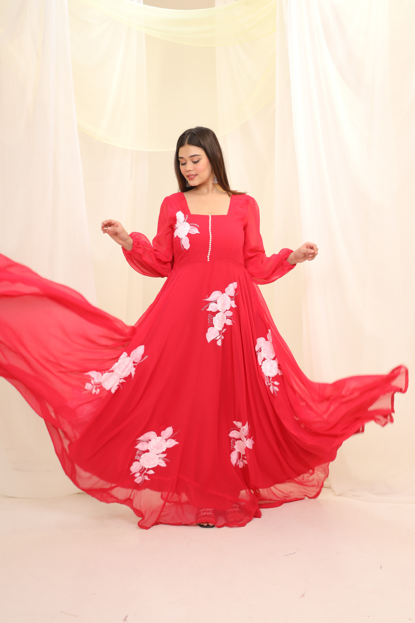 Pink Hand Painted Gown