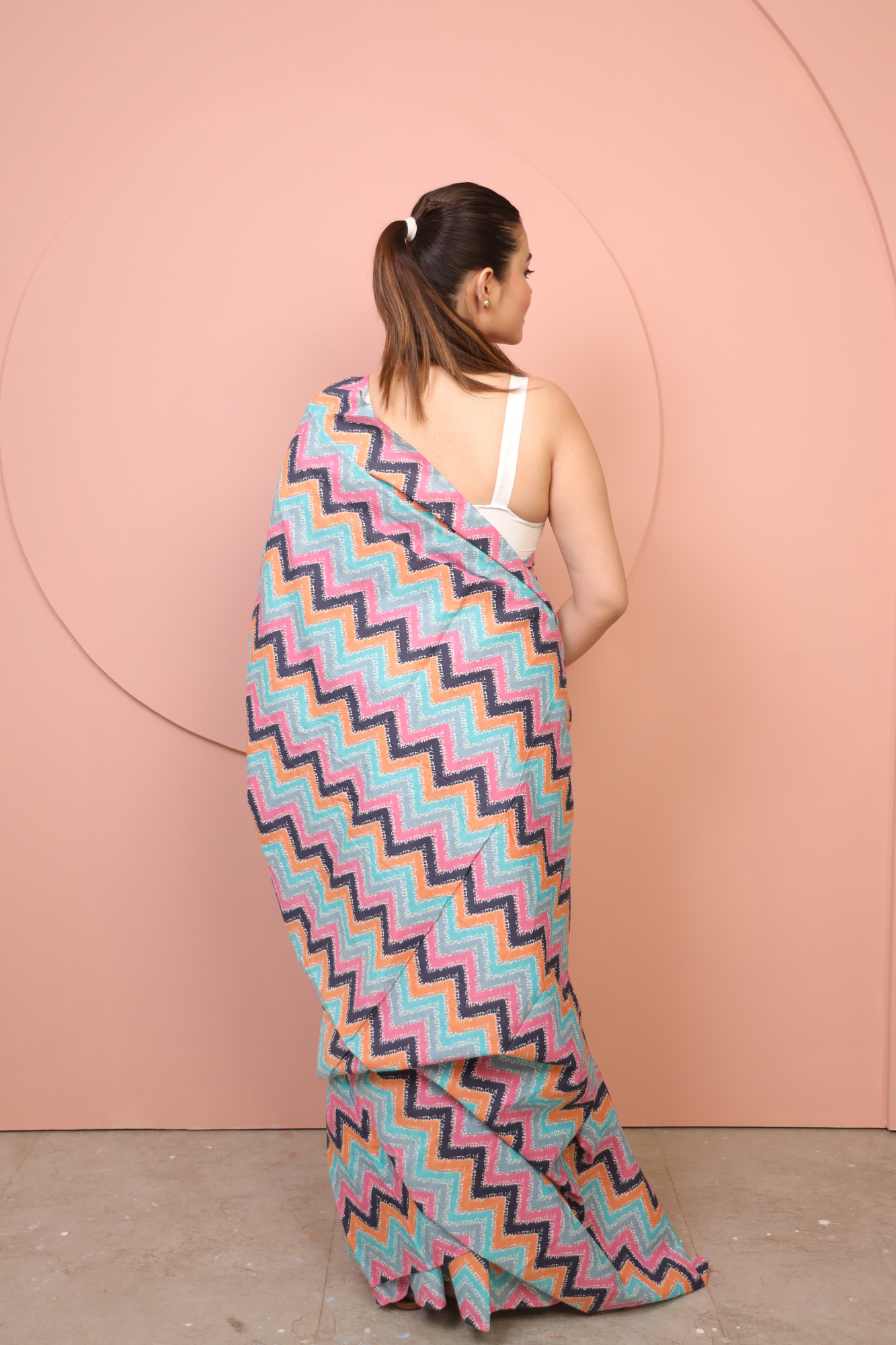 Zig Zag Print Cotton saree