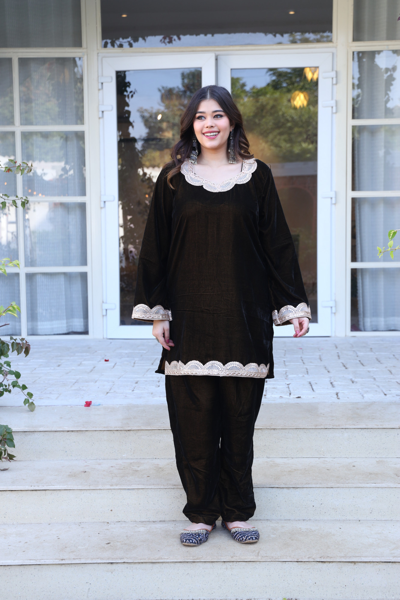 Brown Velvet Coord Set