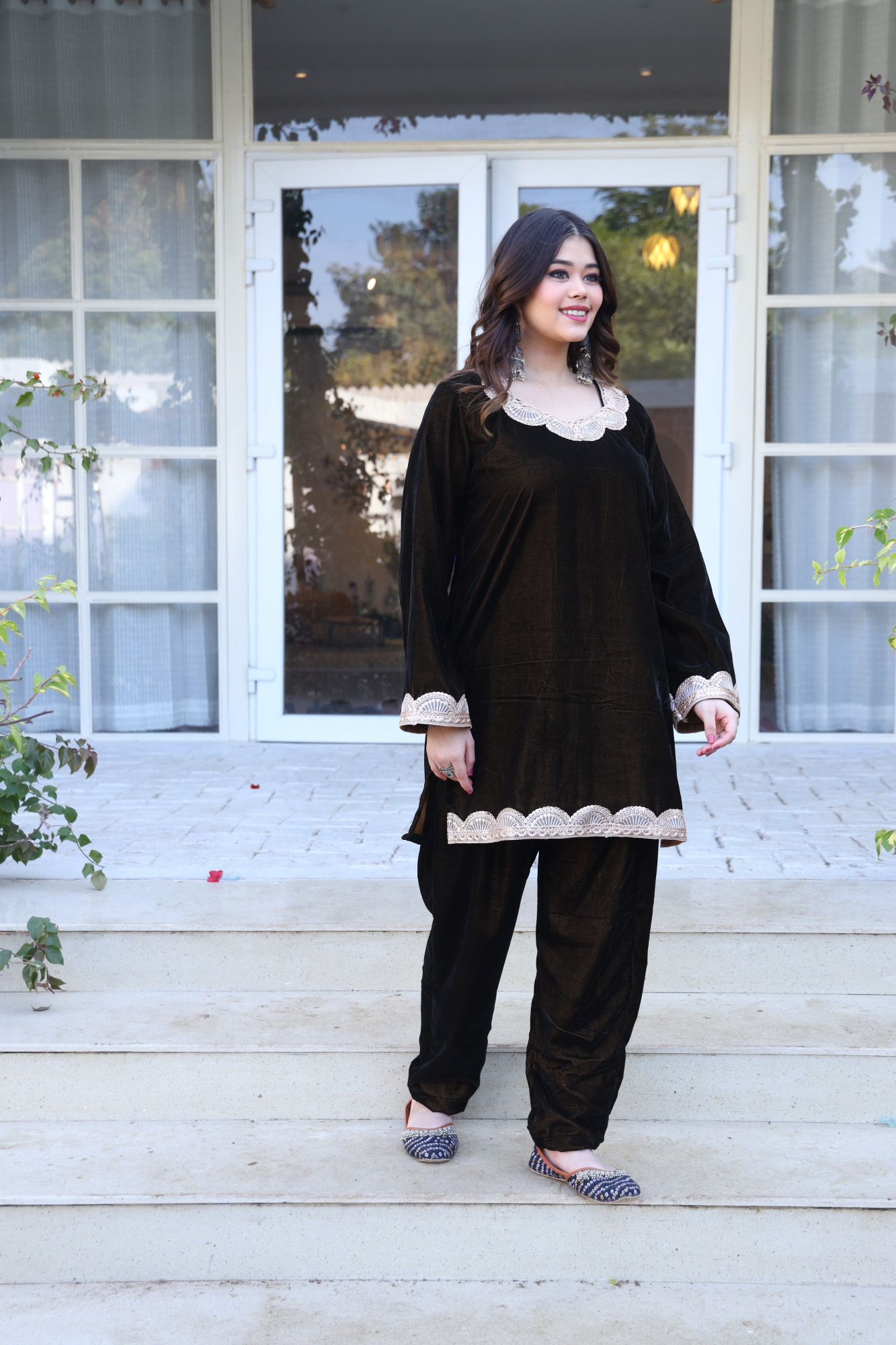 Brown Velvet Coord Set