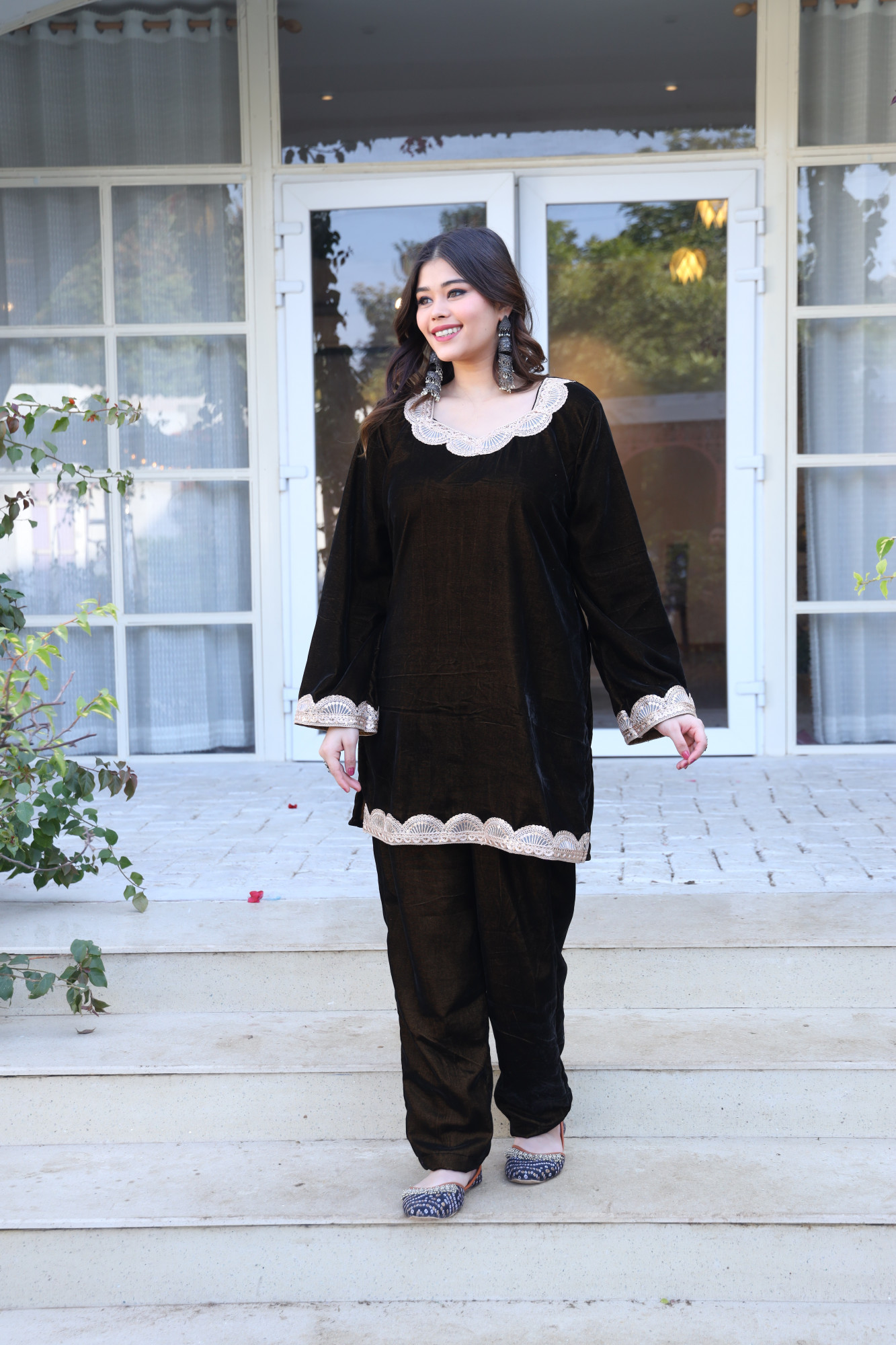 Brown Velvet Coord Set