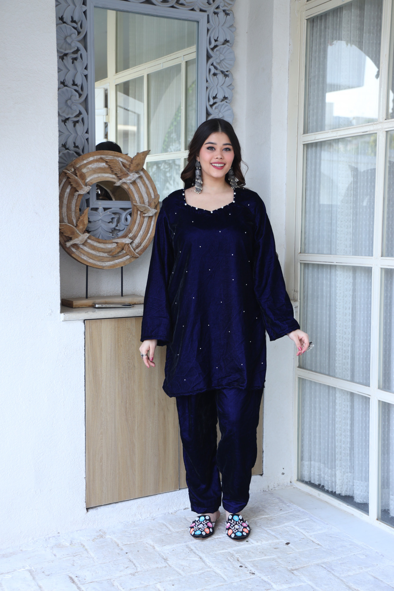 Royal Blue Velvet Coord Set