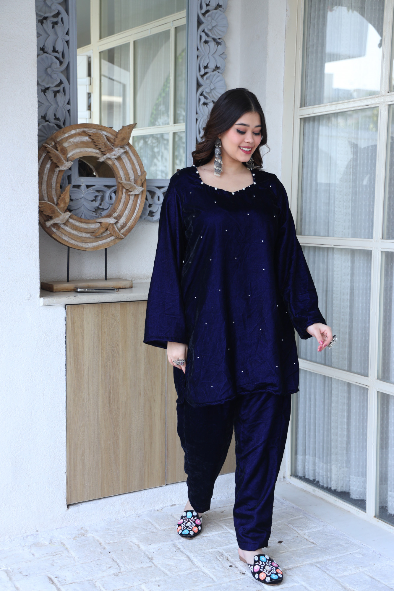 Royal Blue Velvet Coord Set