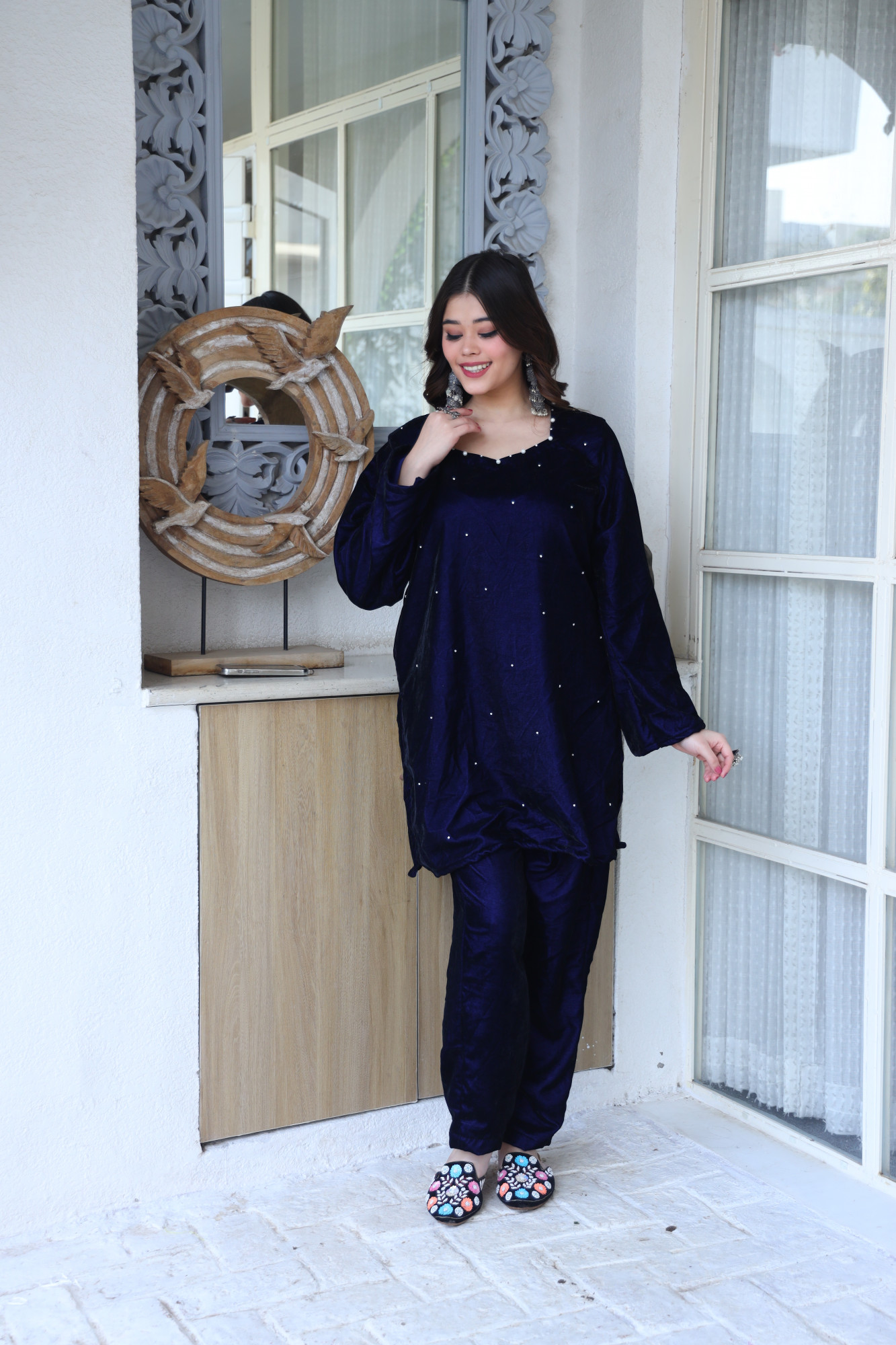 Royal Blue Velvet Coord Set