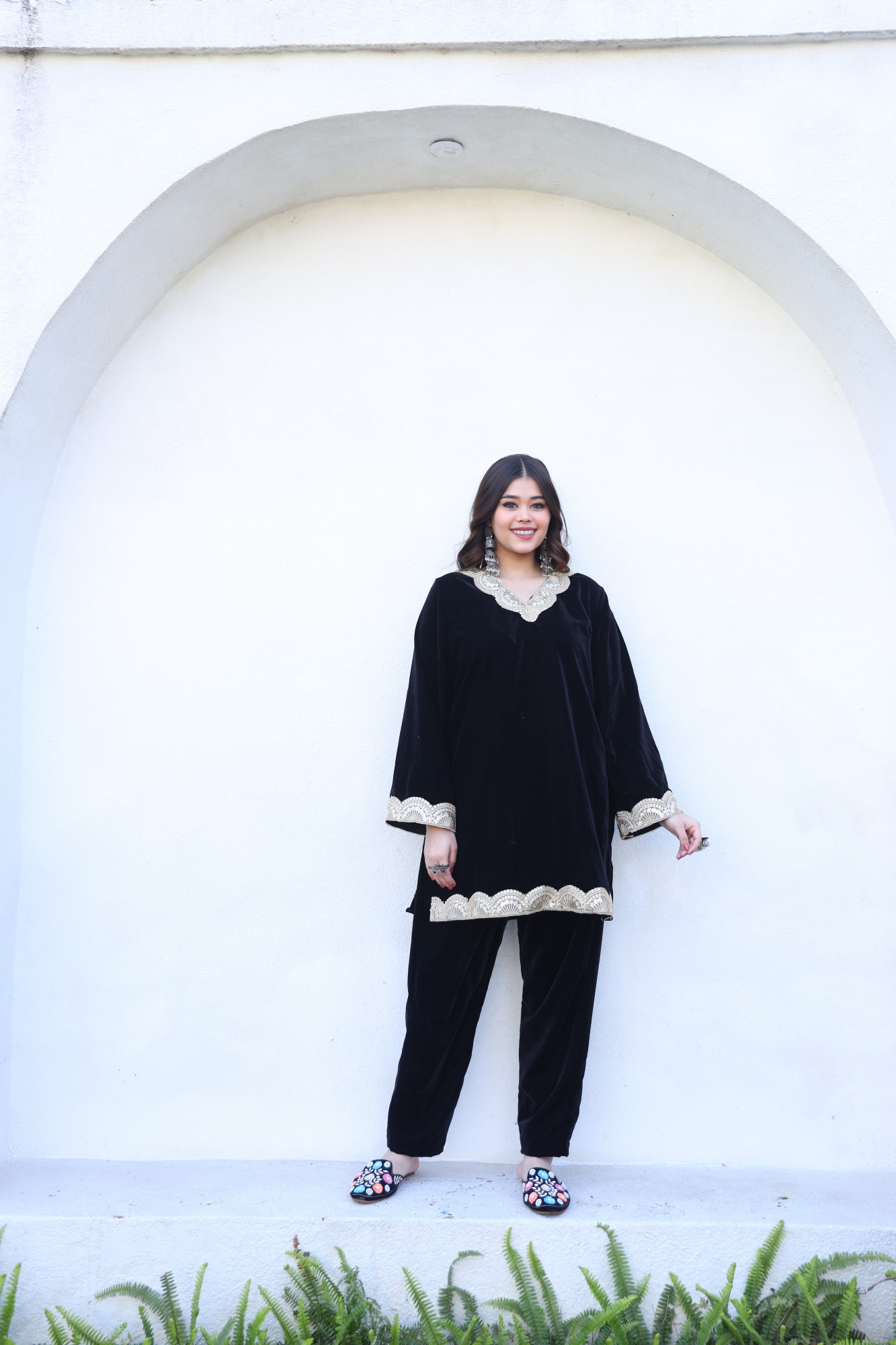 Black Velvet Coord Set