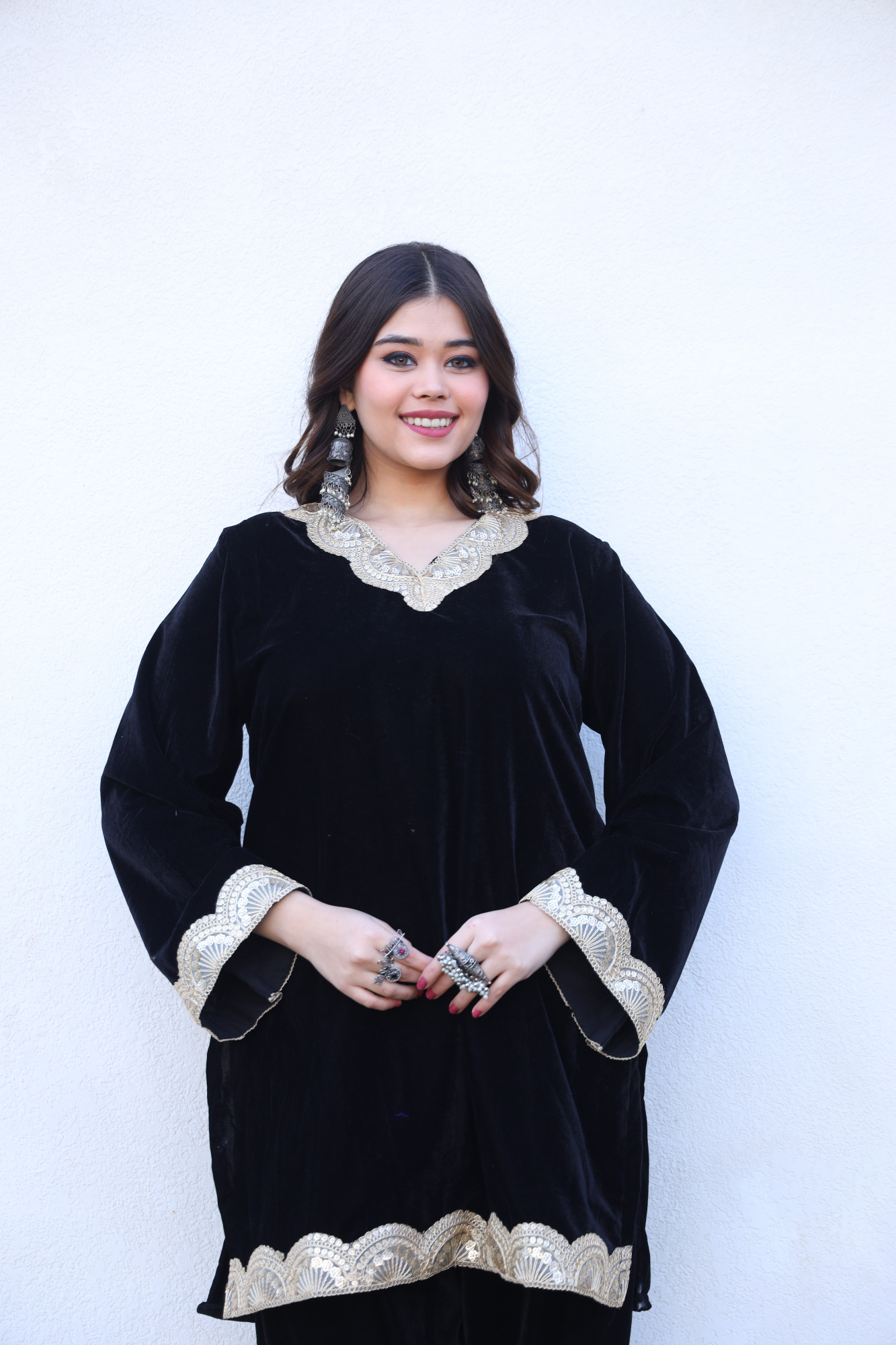 Black Velvet Coord Set