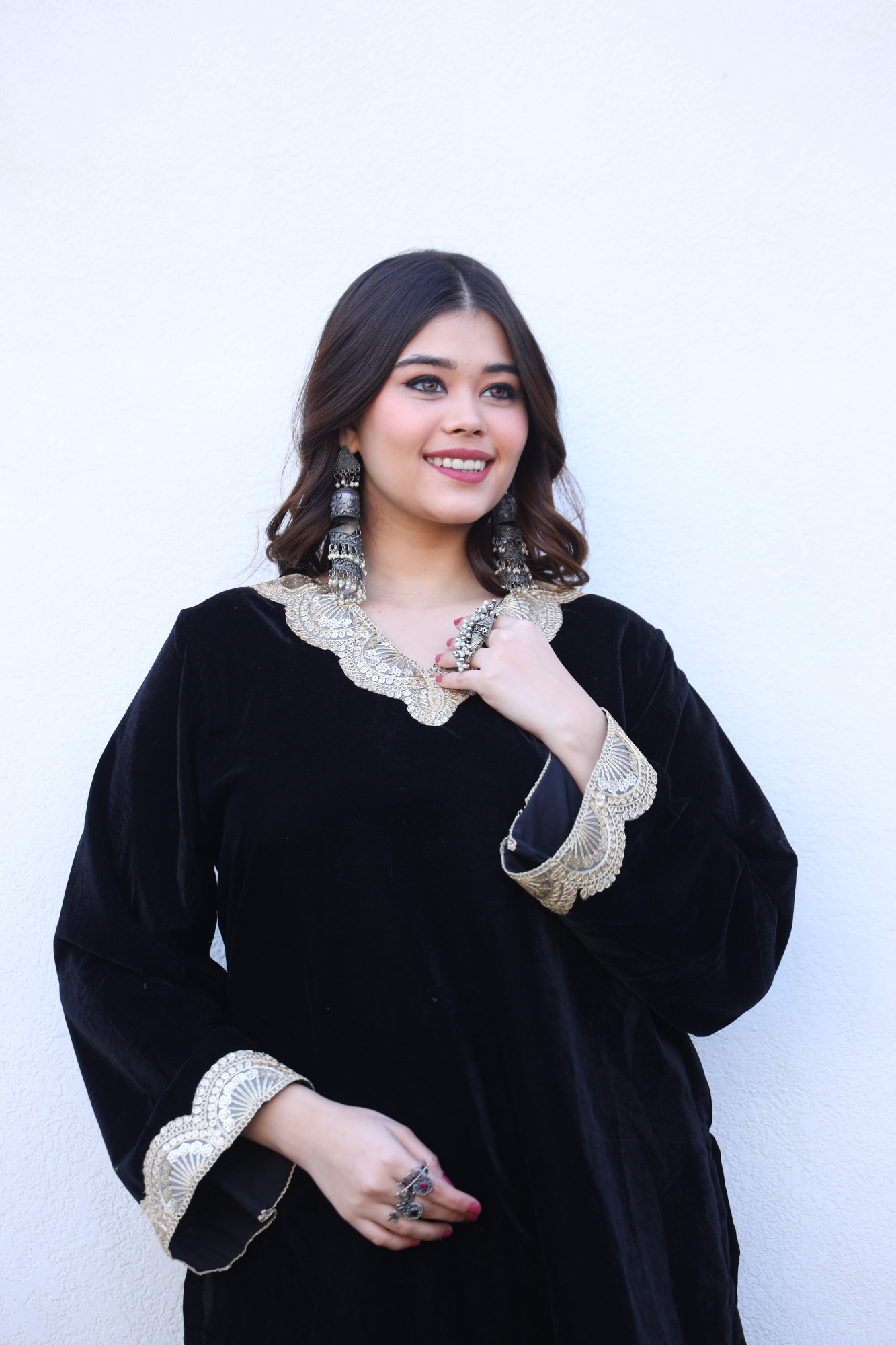 Black Velvet Coord Set