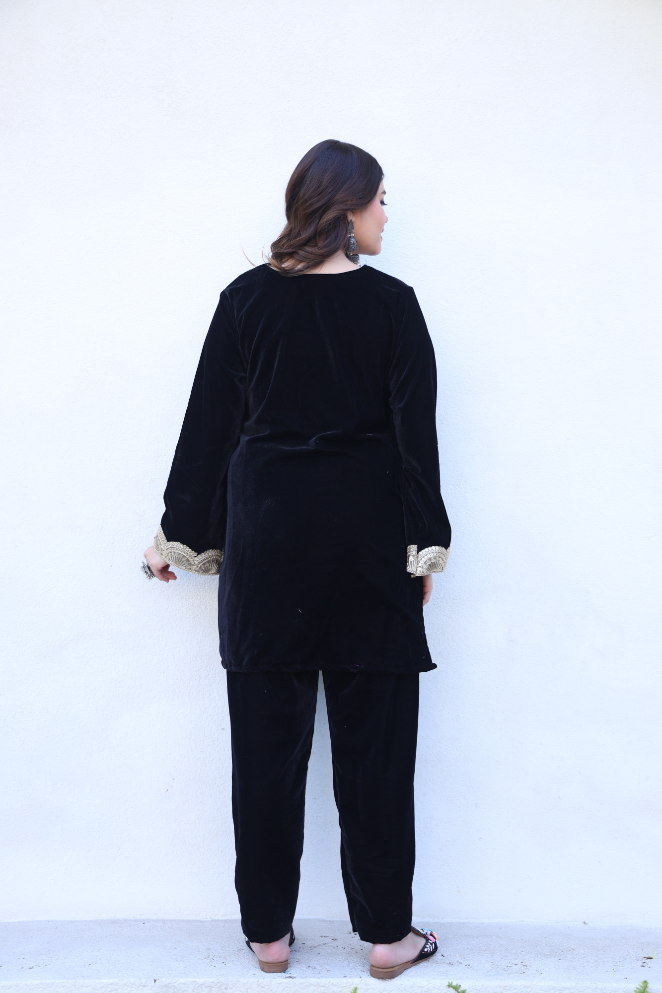 Black Velvet Coord Set