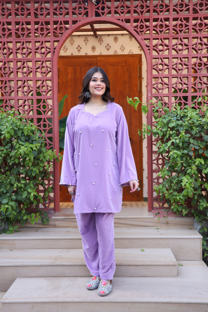 Image of Lavender Velvet Coord Set