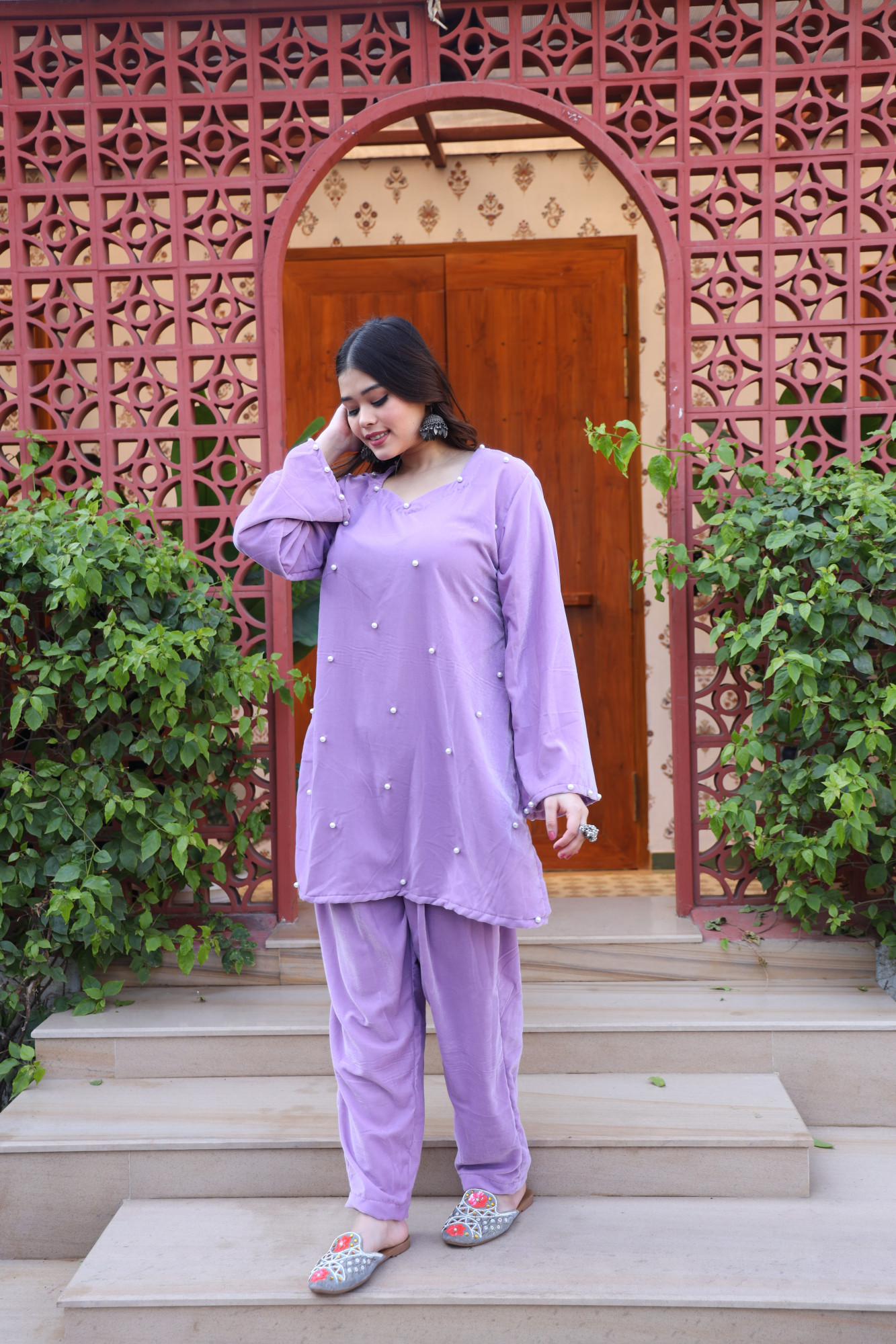 Lavender Velvet Coord Set