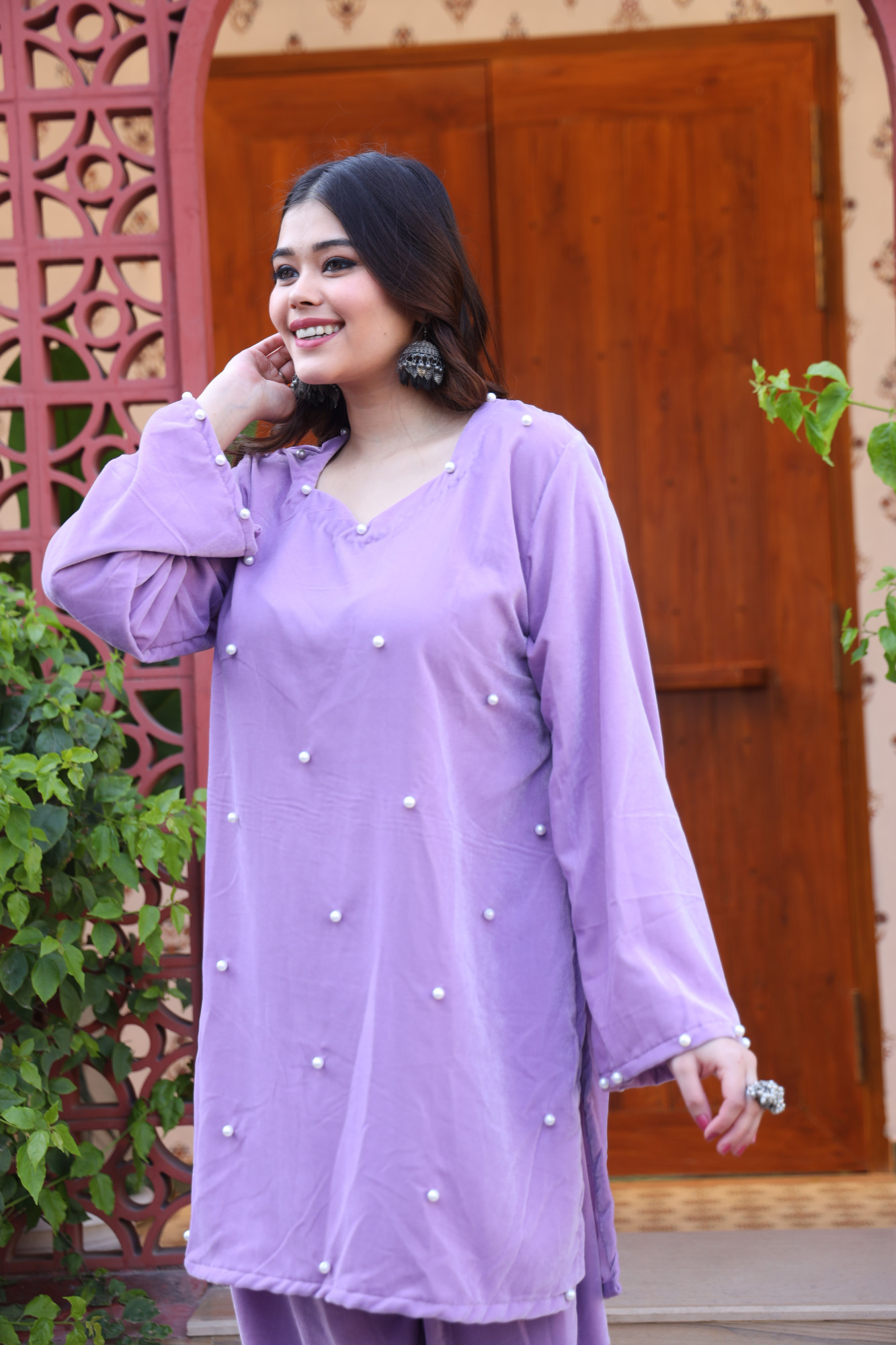 Lavender Velvet Coord Set